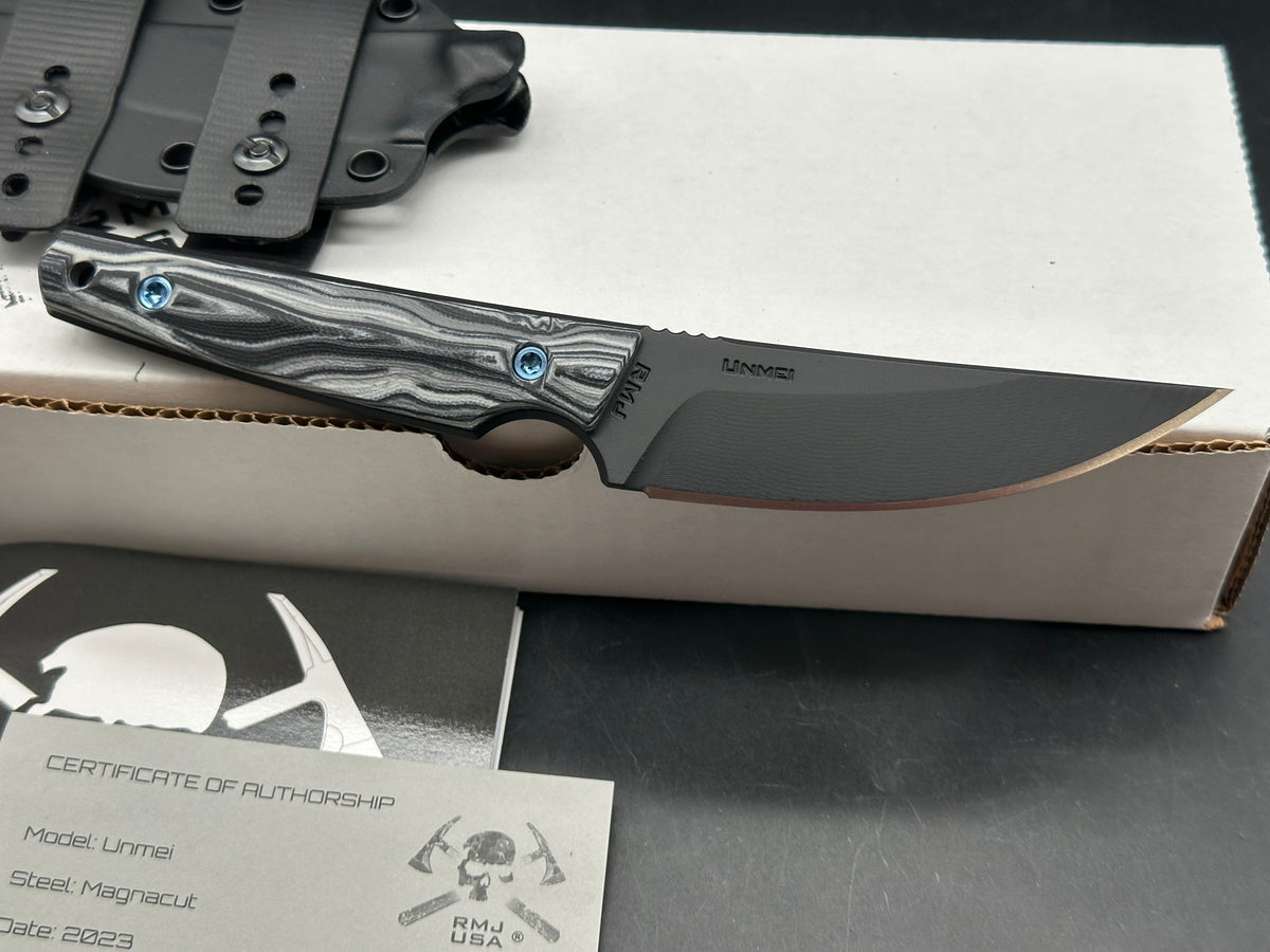 RMS Tactical Unmei DLT Exclusive with Urban Camo handles. Black Magnacut blade