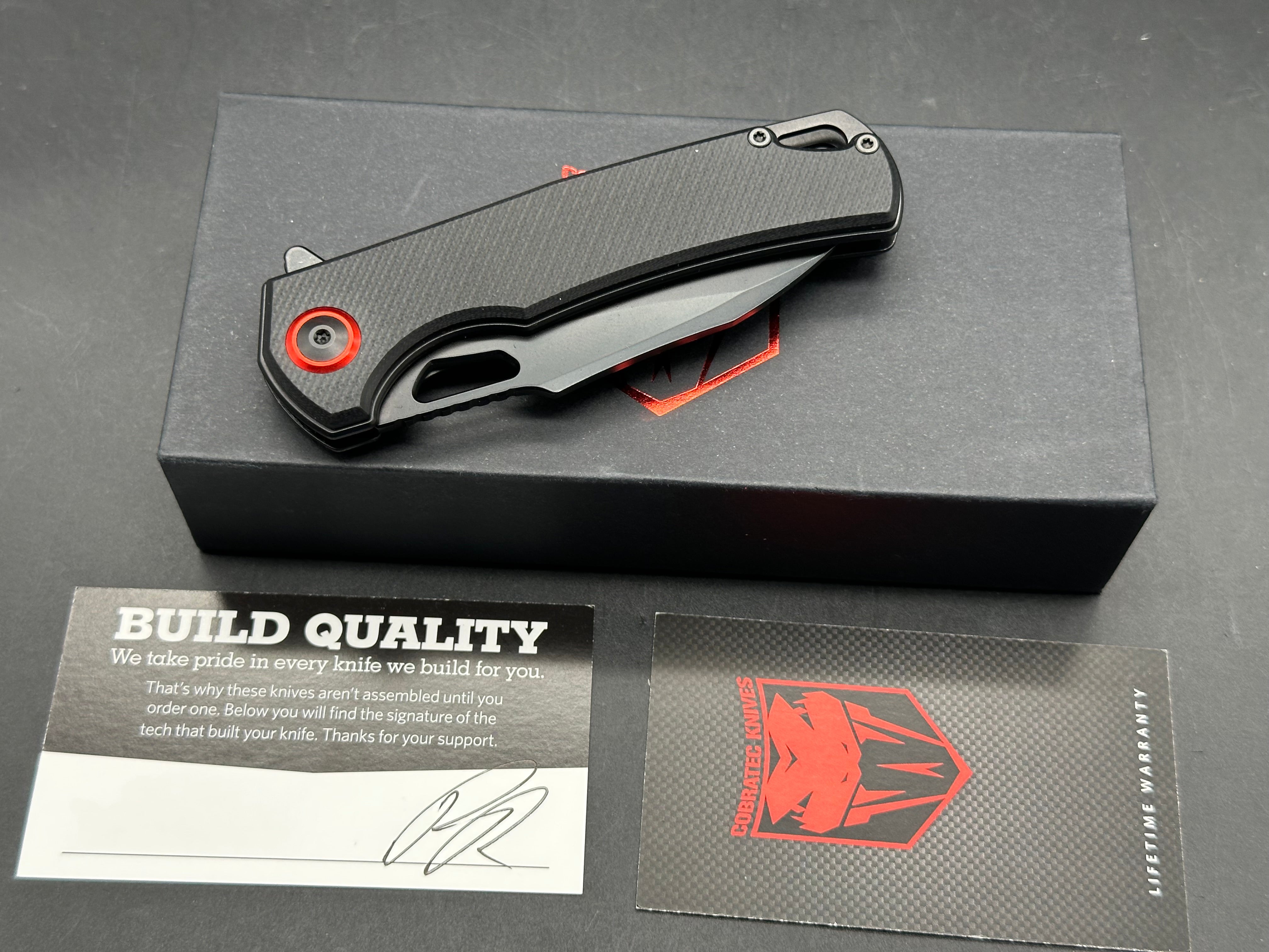 CobraTec Knives Wolverine - Black G-10 (3.13" D2)