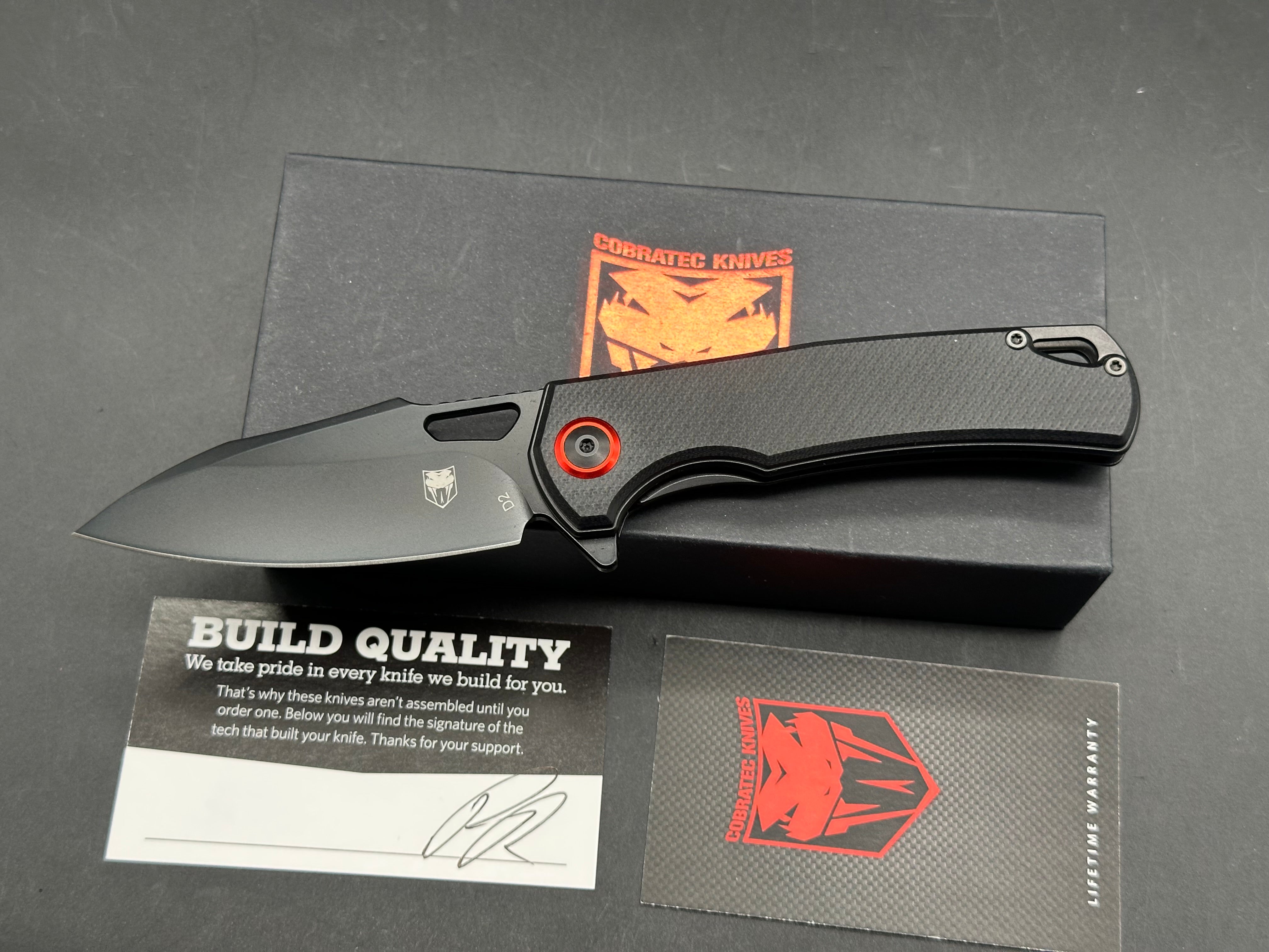 CobraTec Knives Wolverine - Black G-10 (3.13" D2)