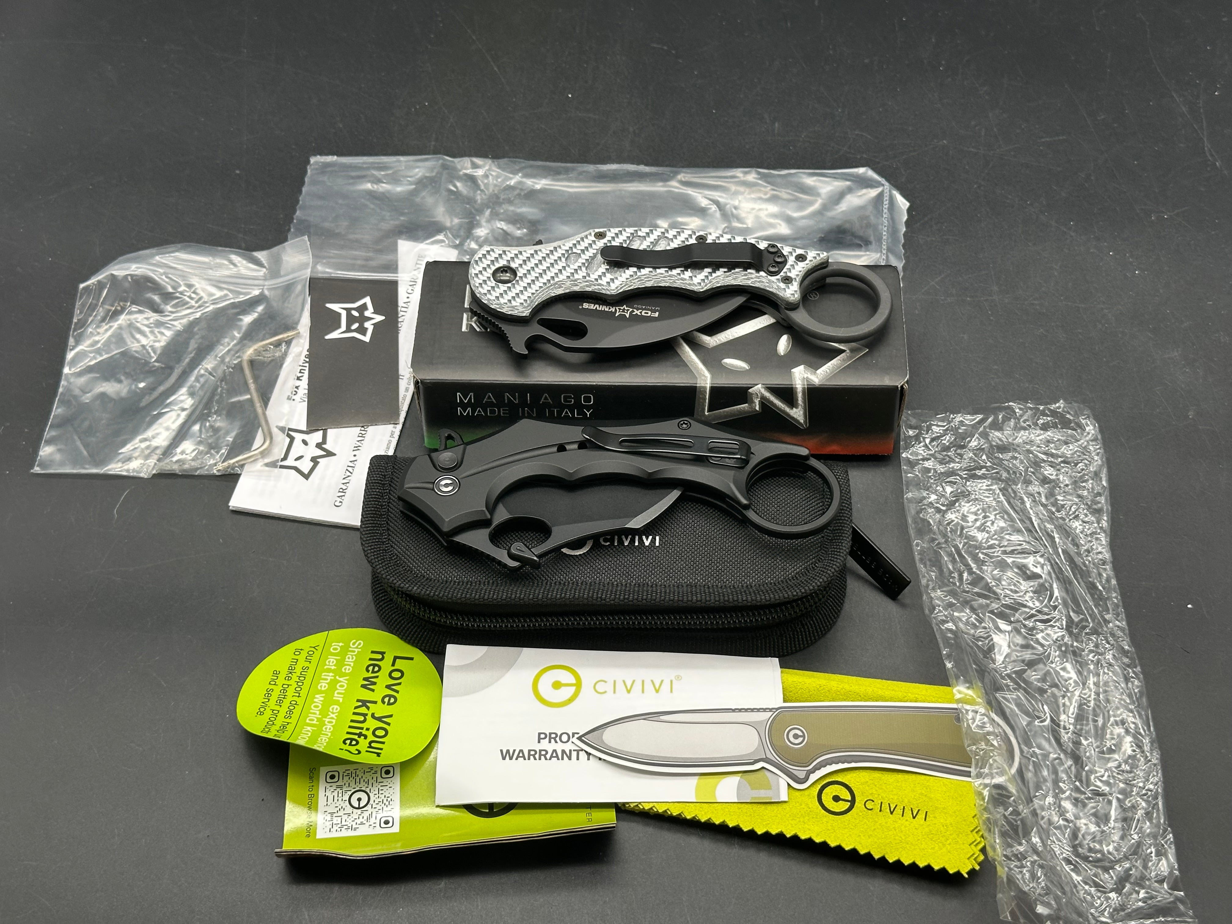 Fox and Civivi Karambit knife bundle