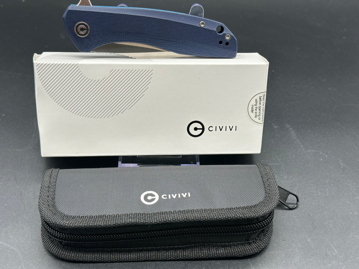 CIVIVI BAKLASH LINER LOCK KNIFE BLUE G10 HANDLE PLAIN EDGE BLADE