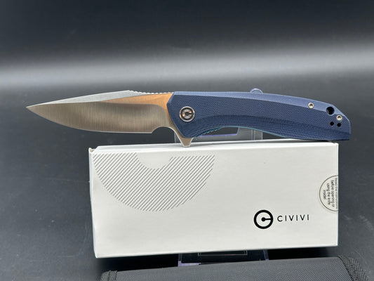 CIVIVI BAKLASH LINER LOCK KNIFE BLUE G10 HANDLE PLAIN EDGE BLADE