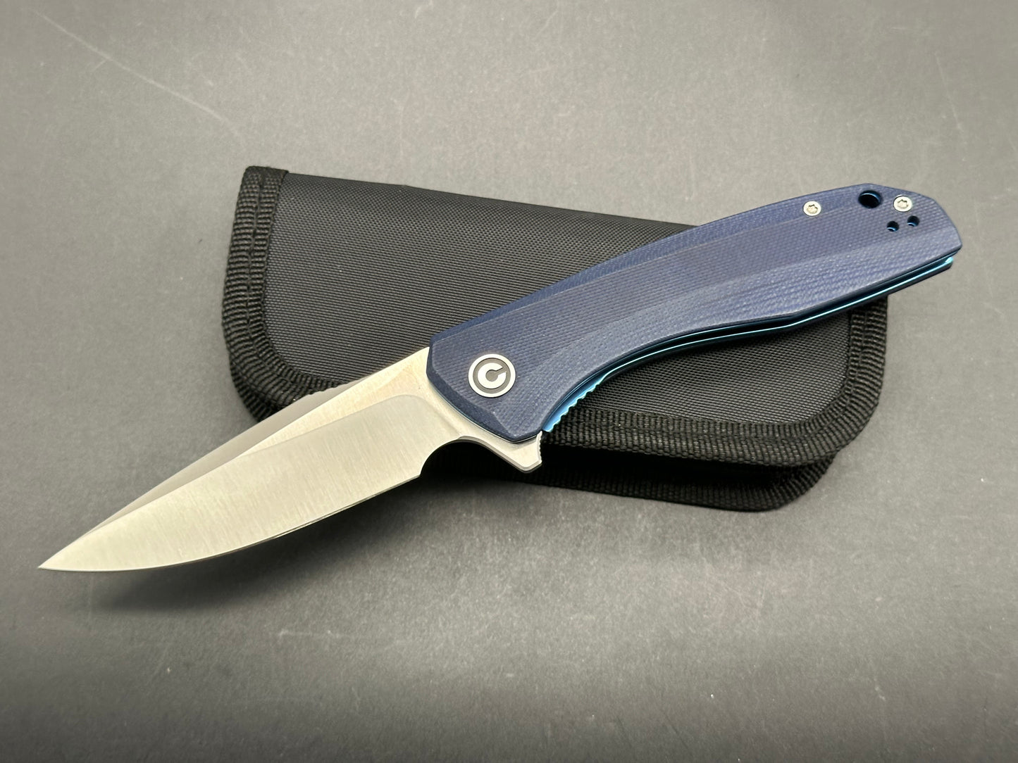 CIVIVI BAKLASH LINER LOCK KNIFE BLUE G10 HANDLE PLAIN EDGE BLADE