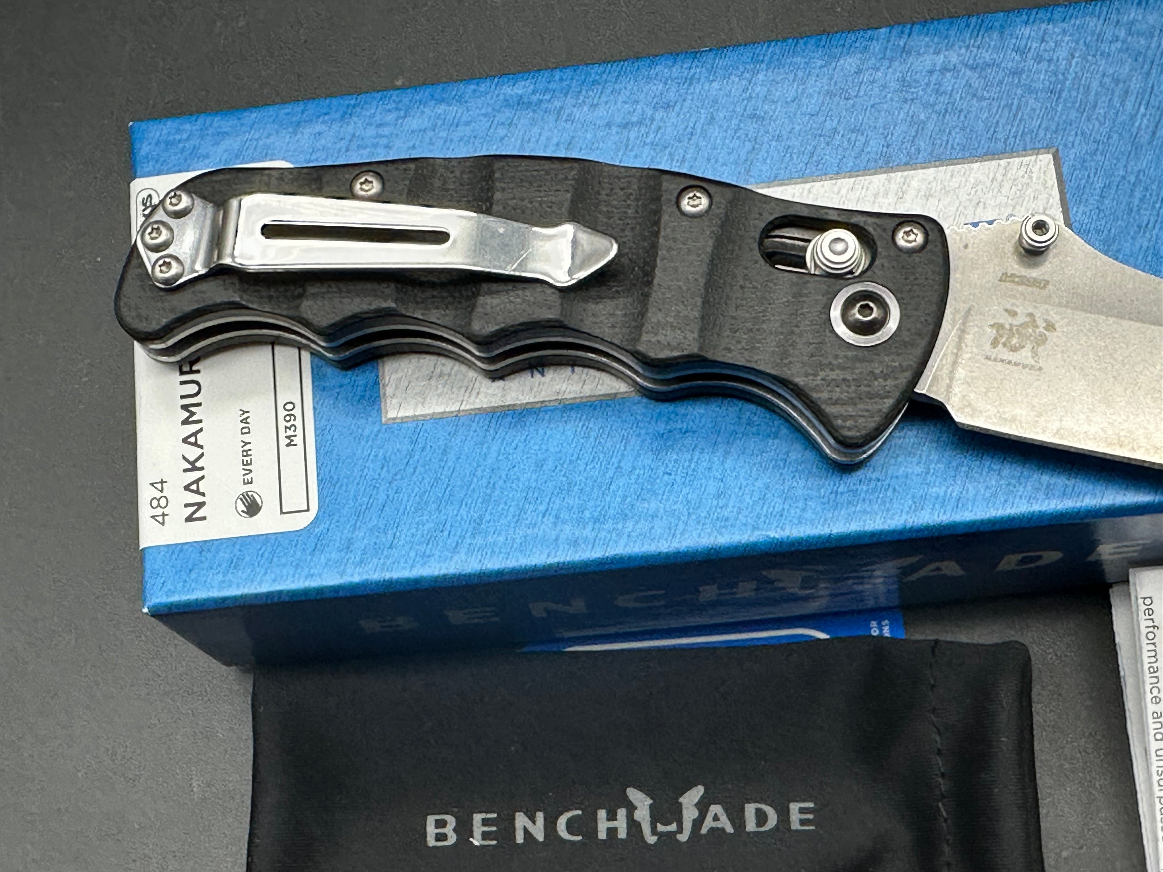 Benchmade 484 Nakamura AXIS Folding Knife 3.08" M390 Satin Plain Blade, G10 Handles