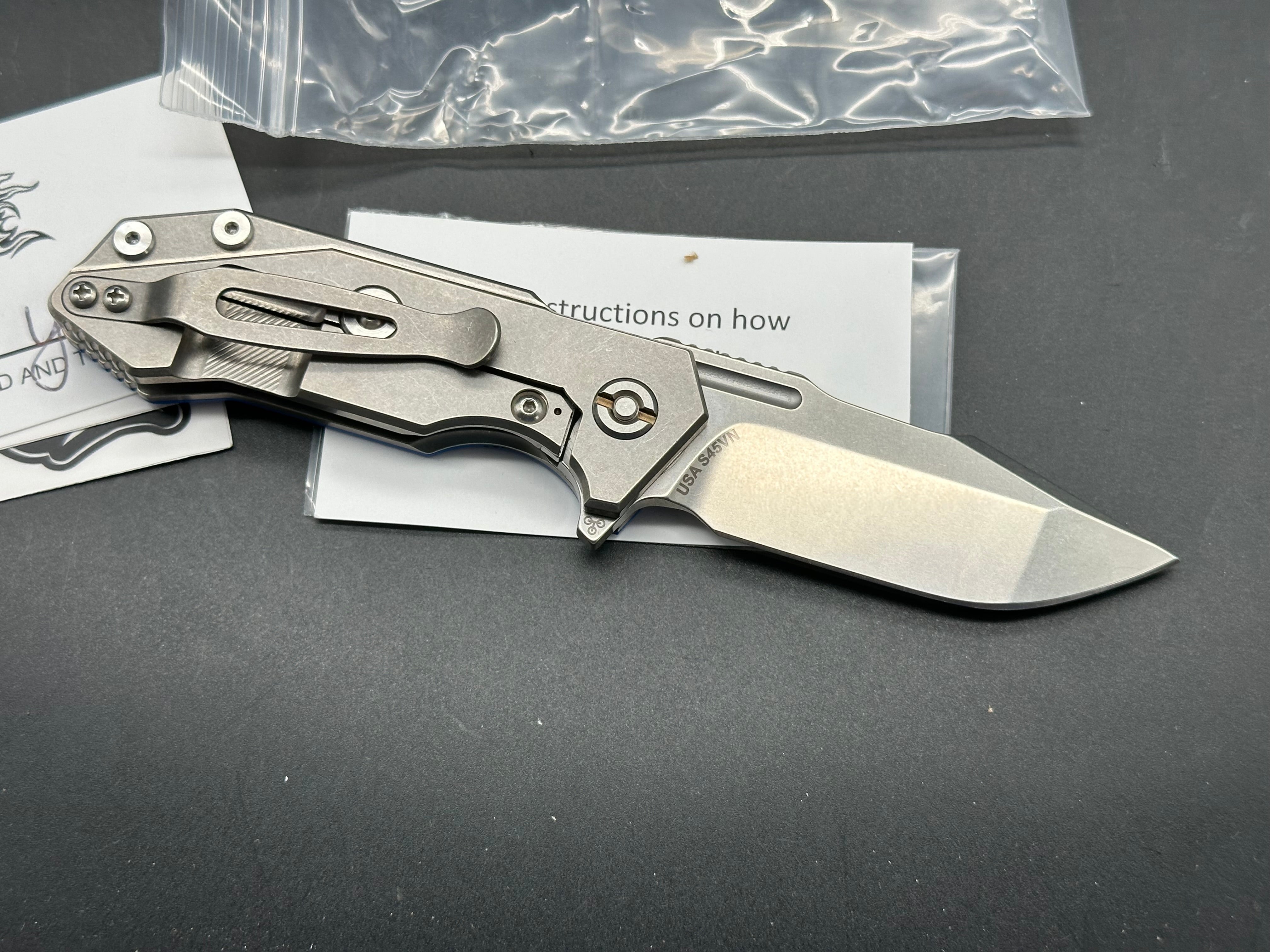 Hinderer Halftrack Harpoon Spanto S45VN blue G10 & stonewashed