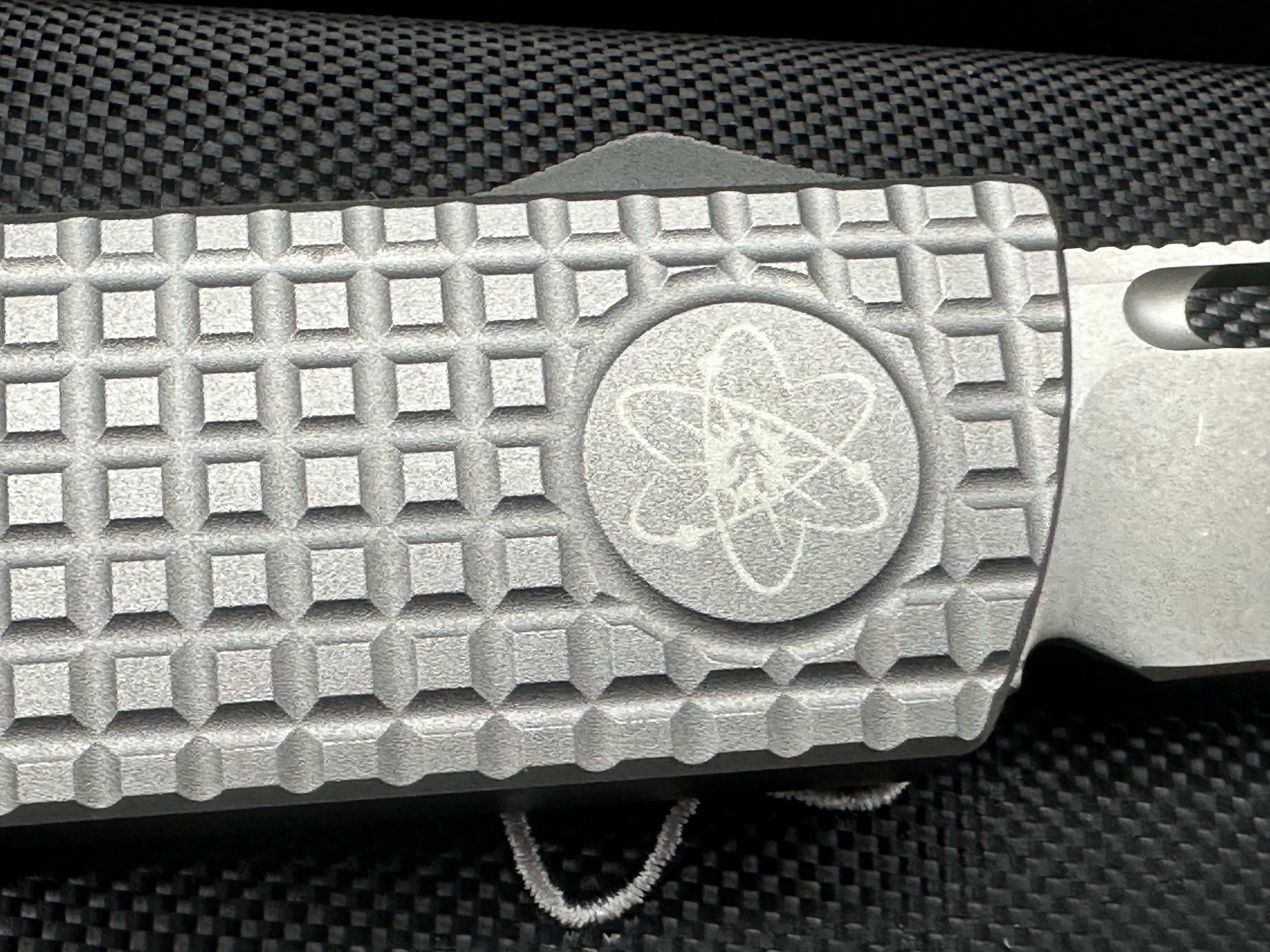 EMP EDC Bowie Pulse OTF, Stonewashed MagnaCut Blade, Milled Grey Aluminum Handles