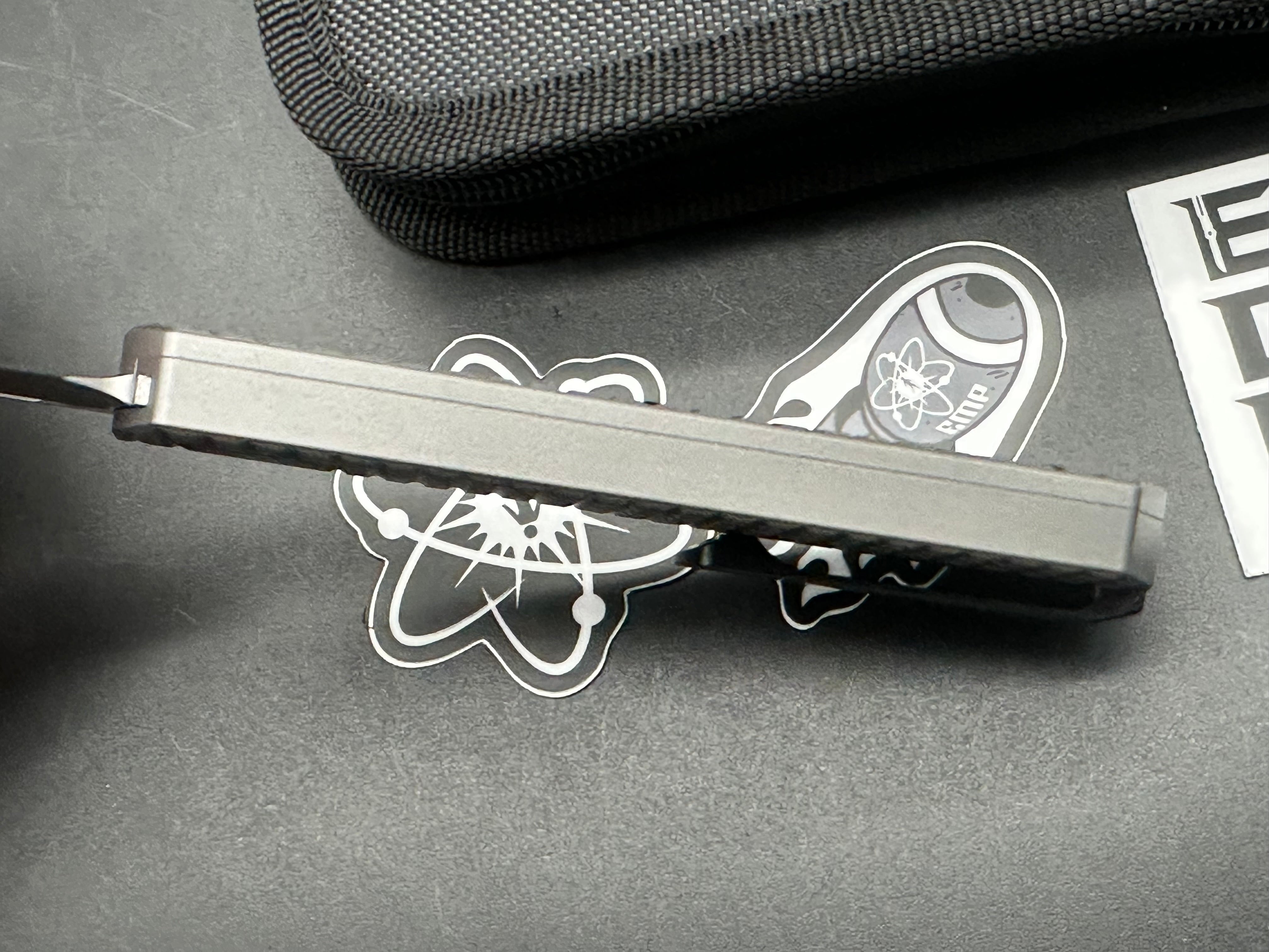 EMP EDC Bowie Pulse OTF, Stonewashed MagnaCut Blade, Milled Grey Aluminum Handles