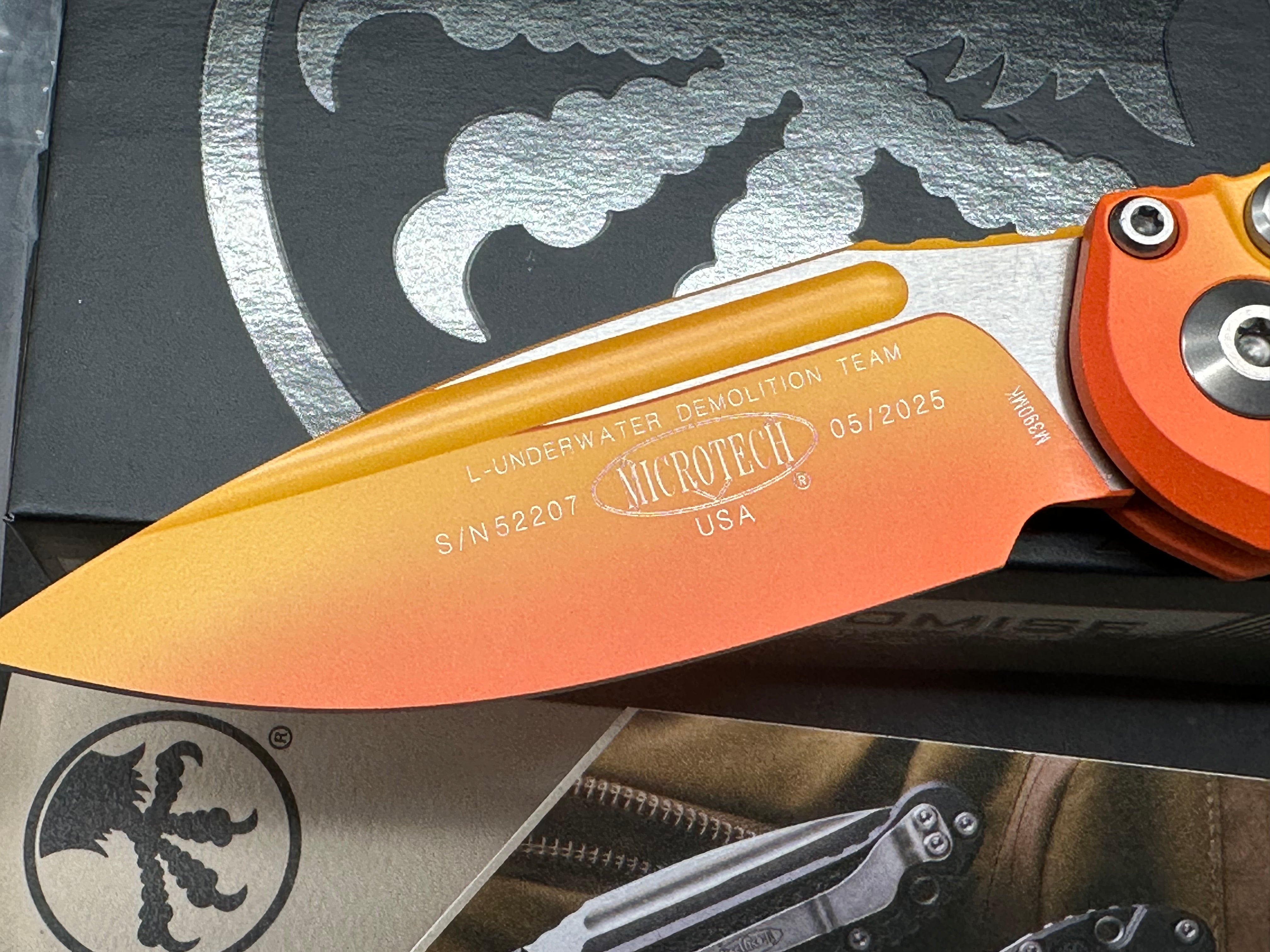 Microtech LUDT Sunrise 1135-1 LPSUS LUDT Gen III drop point sunrise orange
