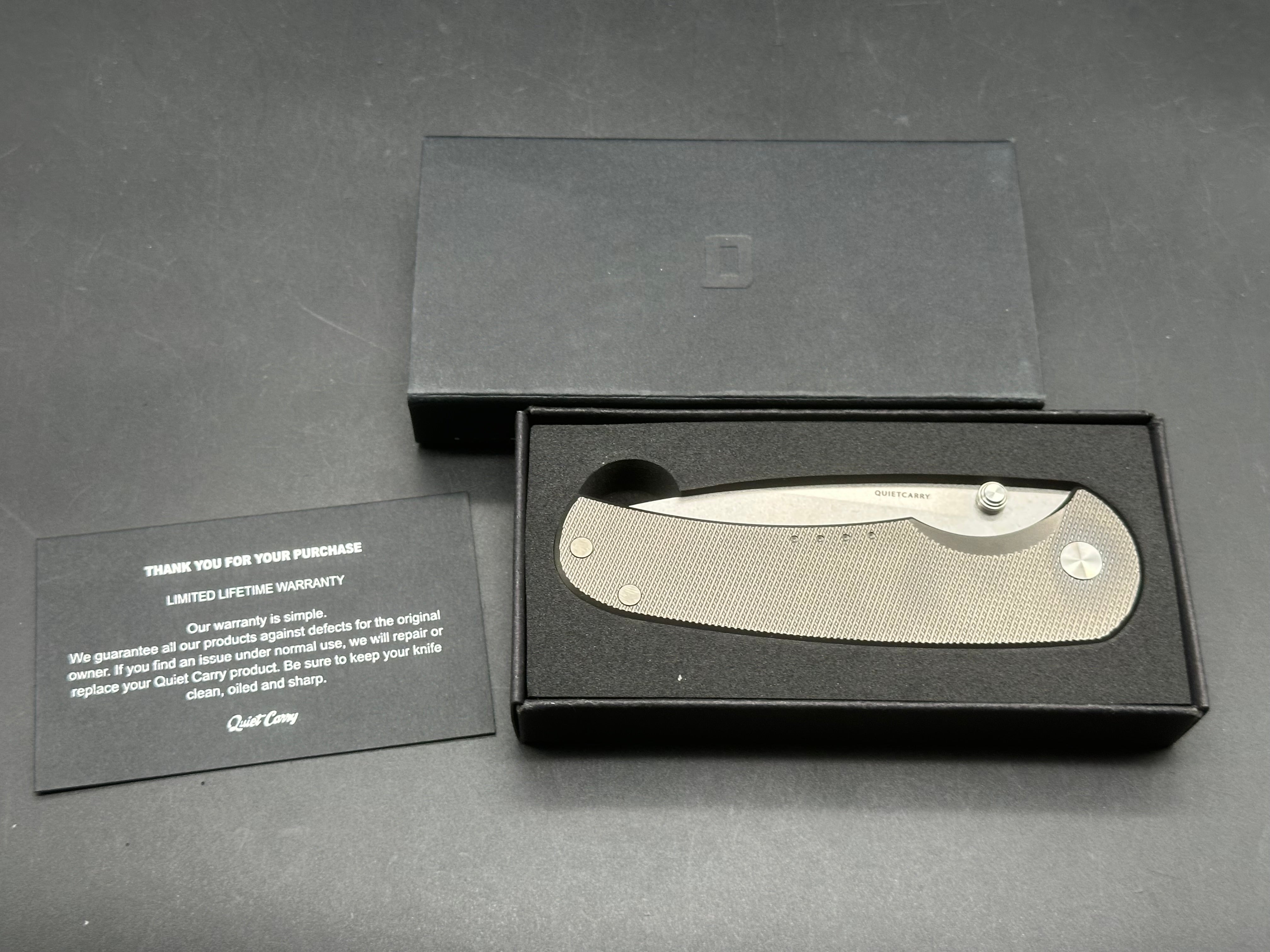 Quiet Carry The Drift L (KNAGSW), Stonewashed Vanax Blade, Stonewashed Anchor Gray Titanium Scales