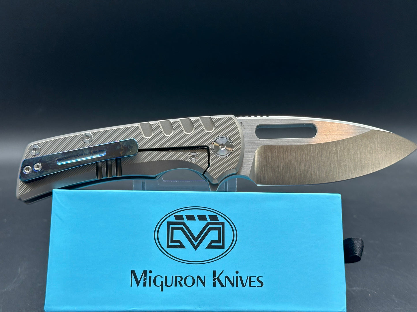 Miguron Knives Arma Grey Ti Frame & Satin Hardware M390