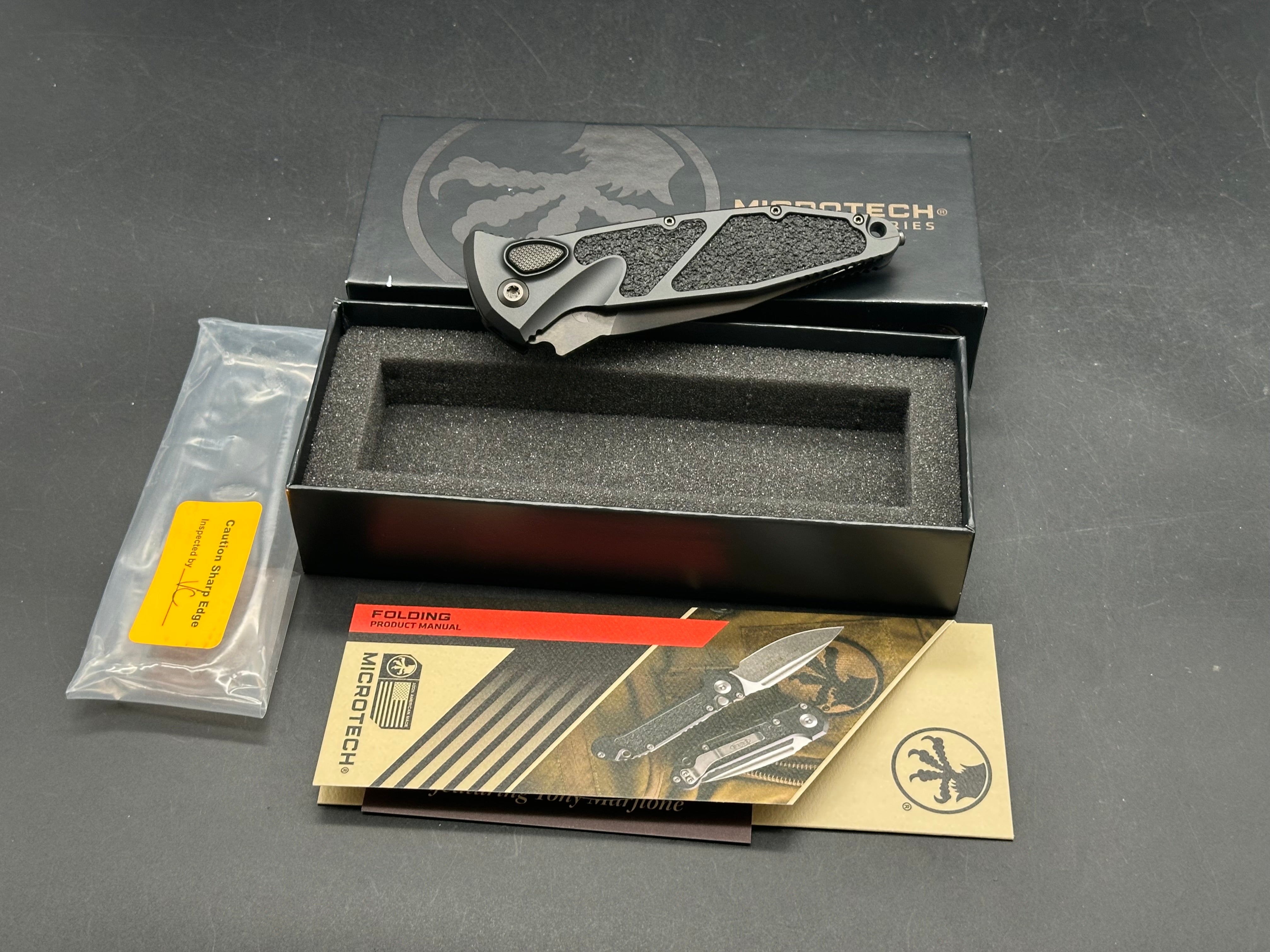 Microtech Socom Elite Shadow Spike Grind Spear Point DLC Deep Engraved Signature Series