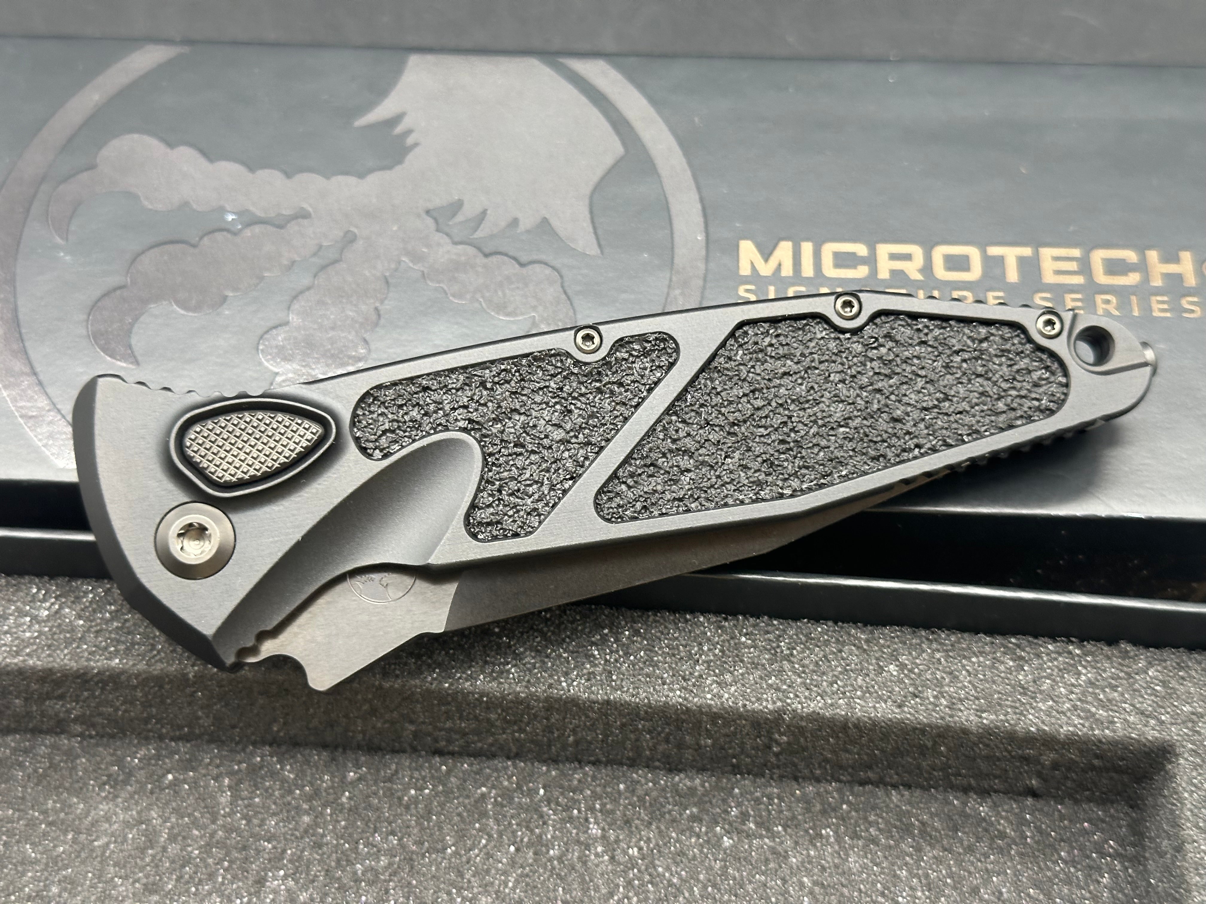 Microtech Socom Elite Shadow Spike Grind Spear Point DLC Deep Engraved Signature Series