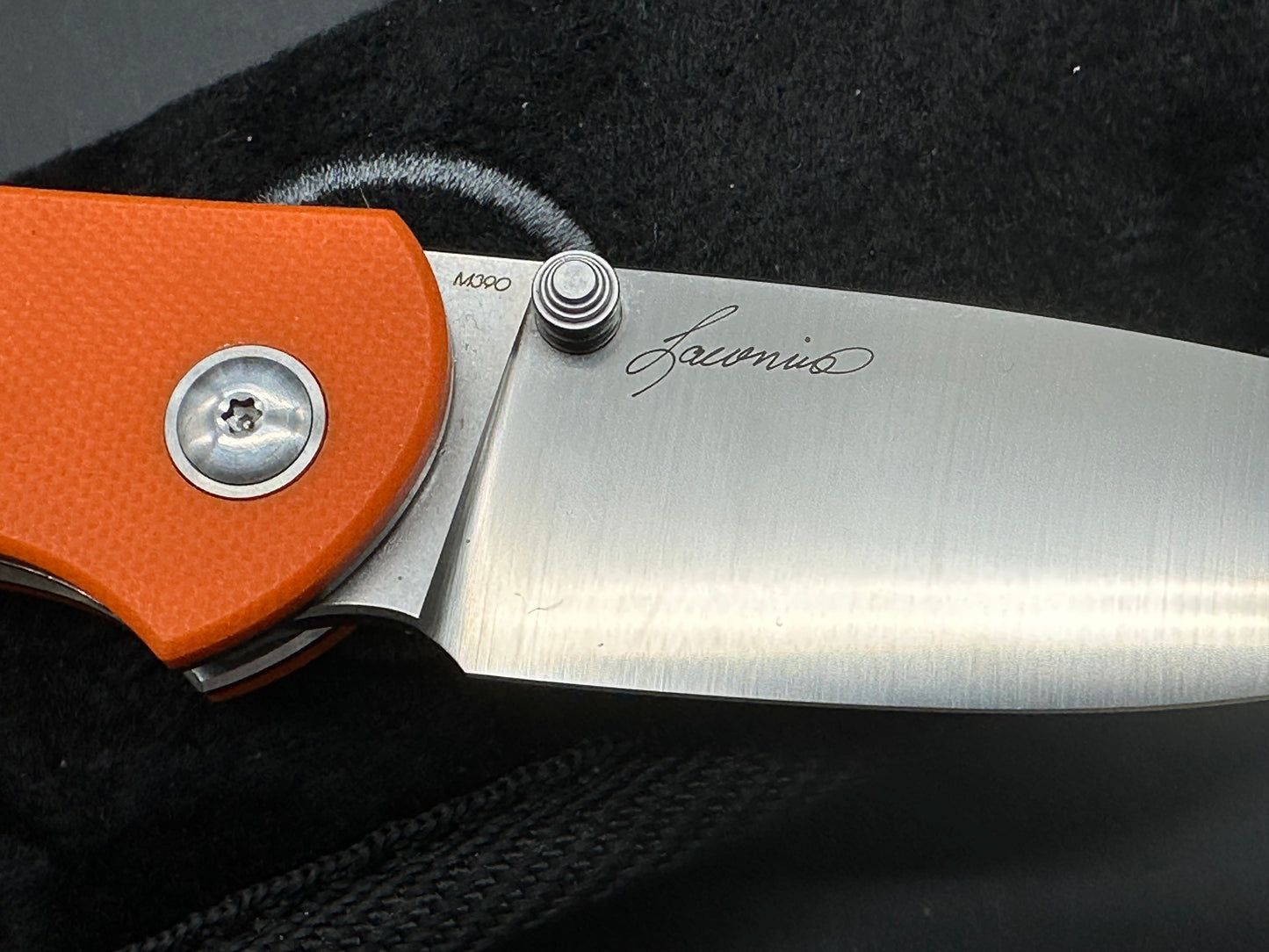 Alliance Designs Jasmine Orange G10 handle w/M390 blade