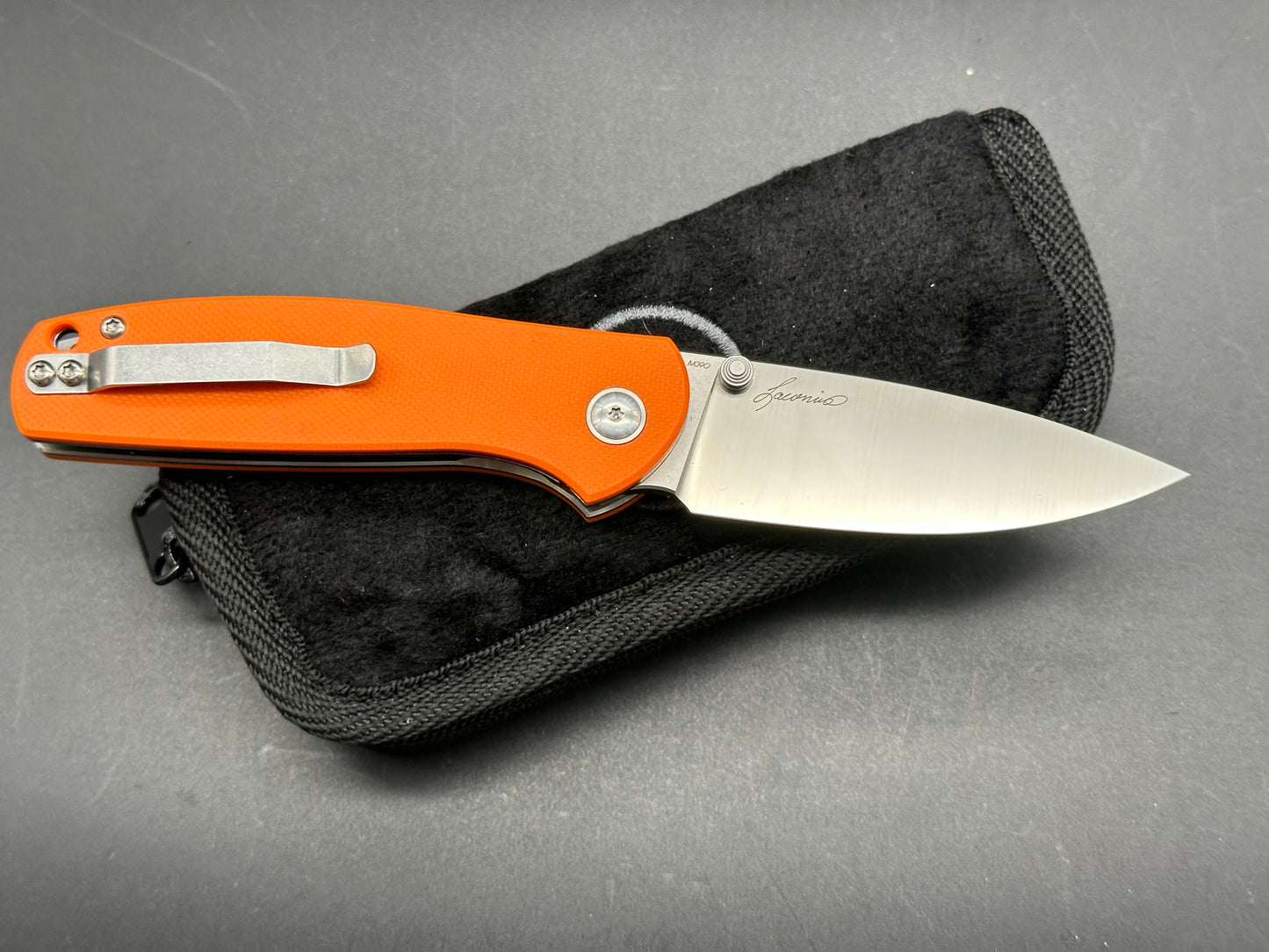 Alliance Designs Jasmine Orange G10 handle w/M390 blade