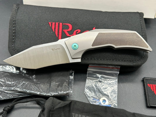 Reate Bharucha T3000 Frame Lock Green Micarta/Ti Green Screws