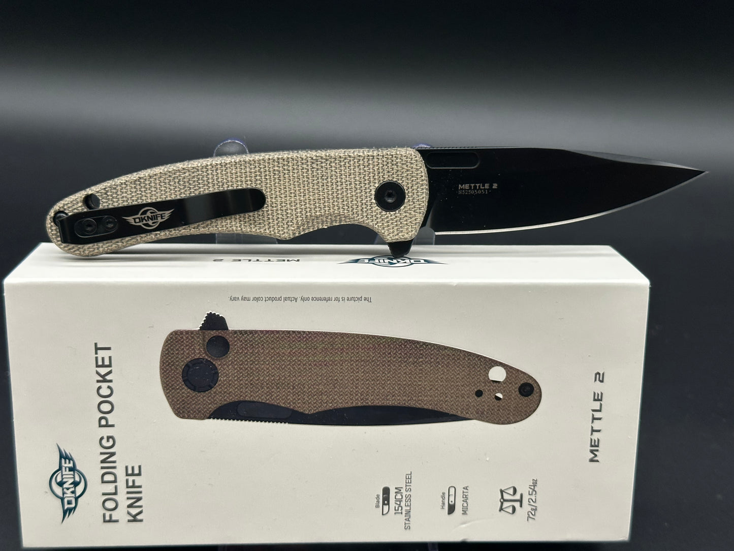 Olight Oknife Mettle 2 154CM blade OD Green Micarta Handles, Button Lock