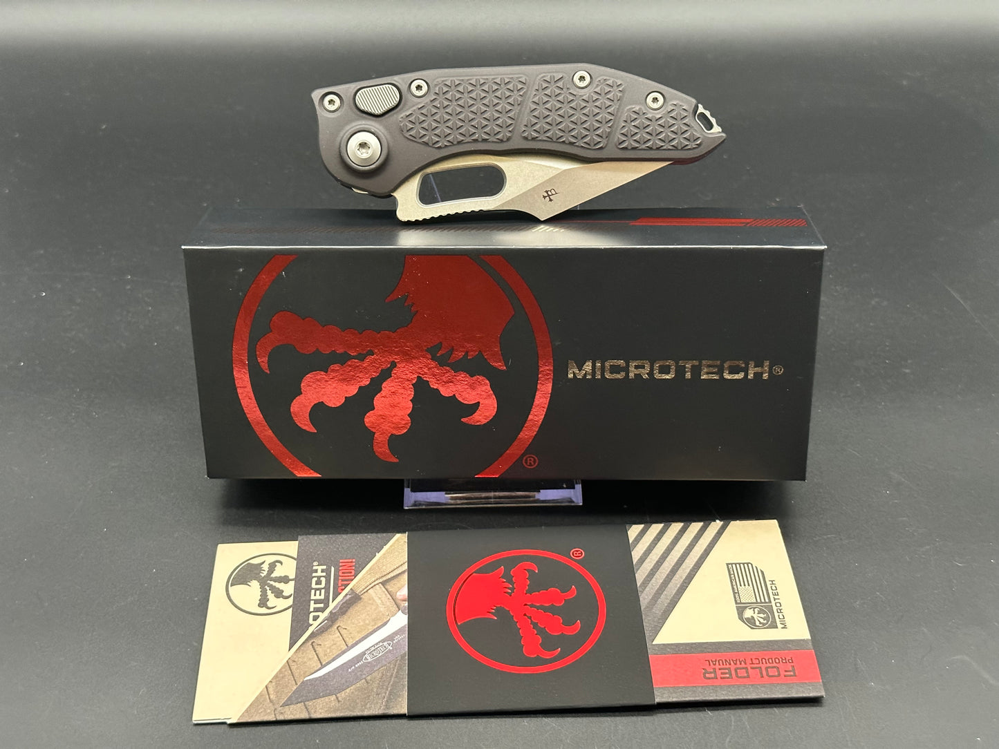 Microtech Stitch Automatic Knife Black (3.75" Stonewash) 169-10