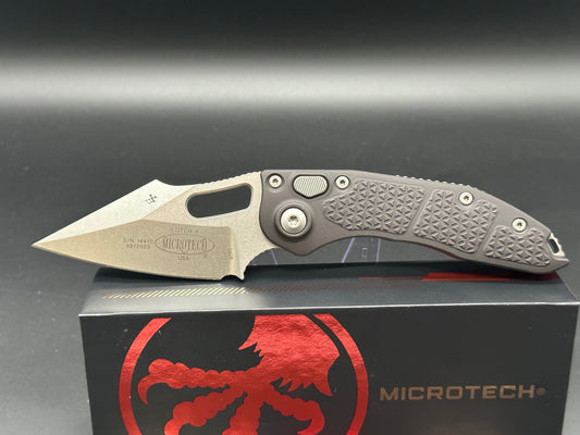 Microtech Stitch Automatic Knife Black (3.75" Stonewash) 169-10