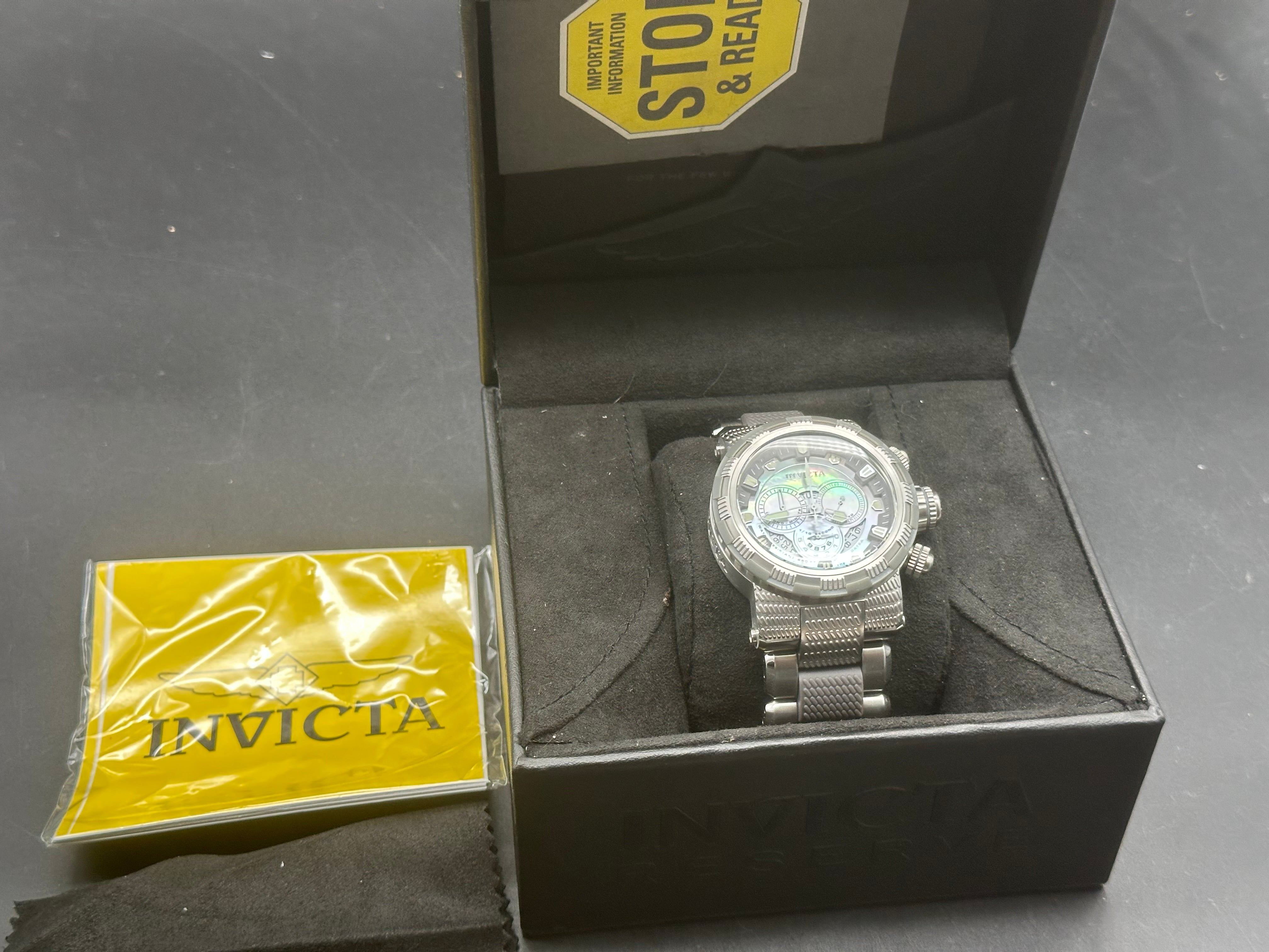 Invicta watch with mother of pearl dial
