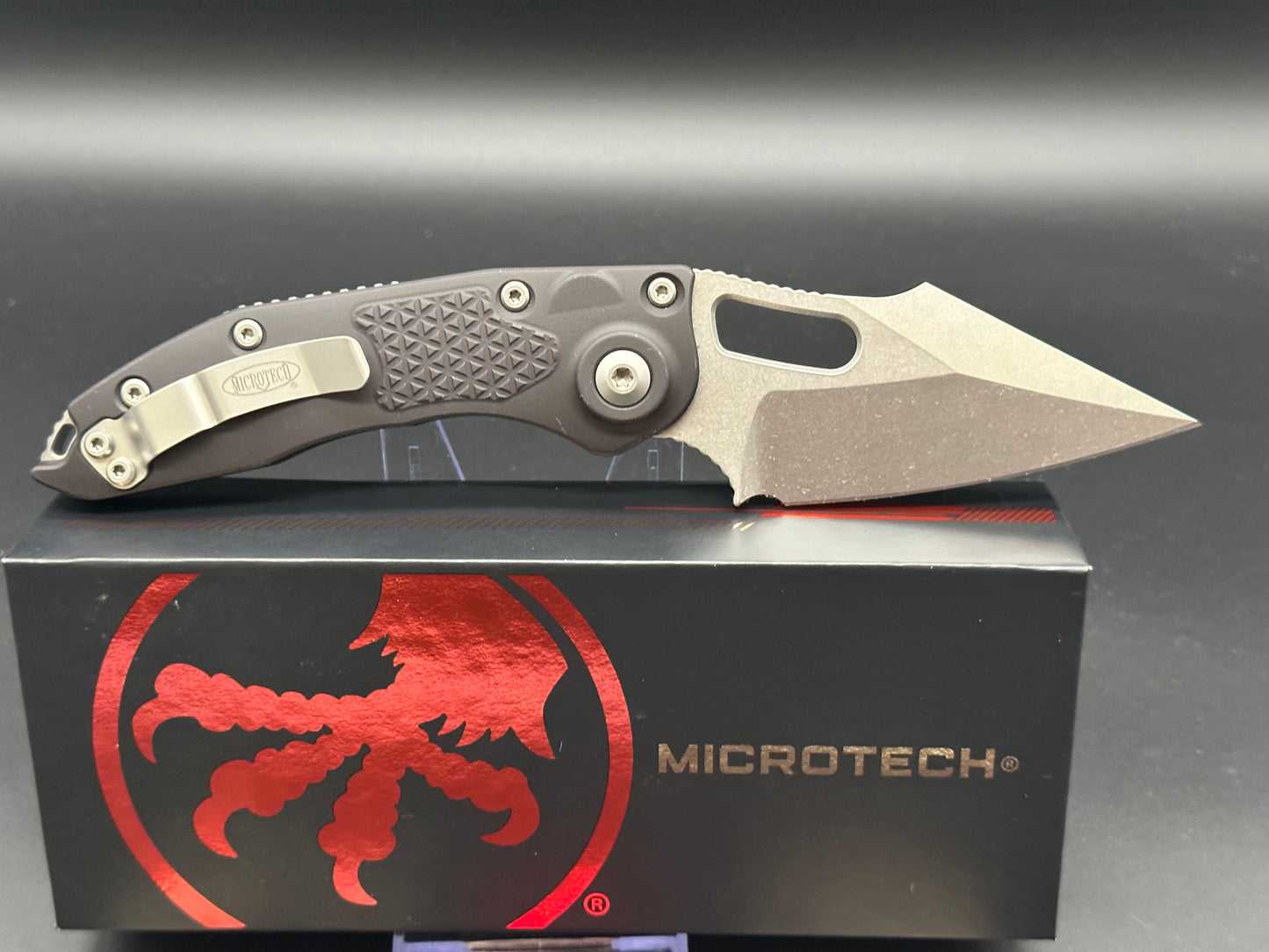 Microtech Stitch Automatic Knife Black (3.75" Stonewash) 169-10