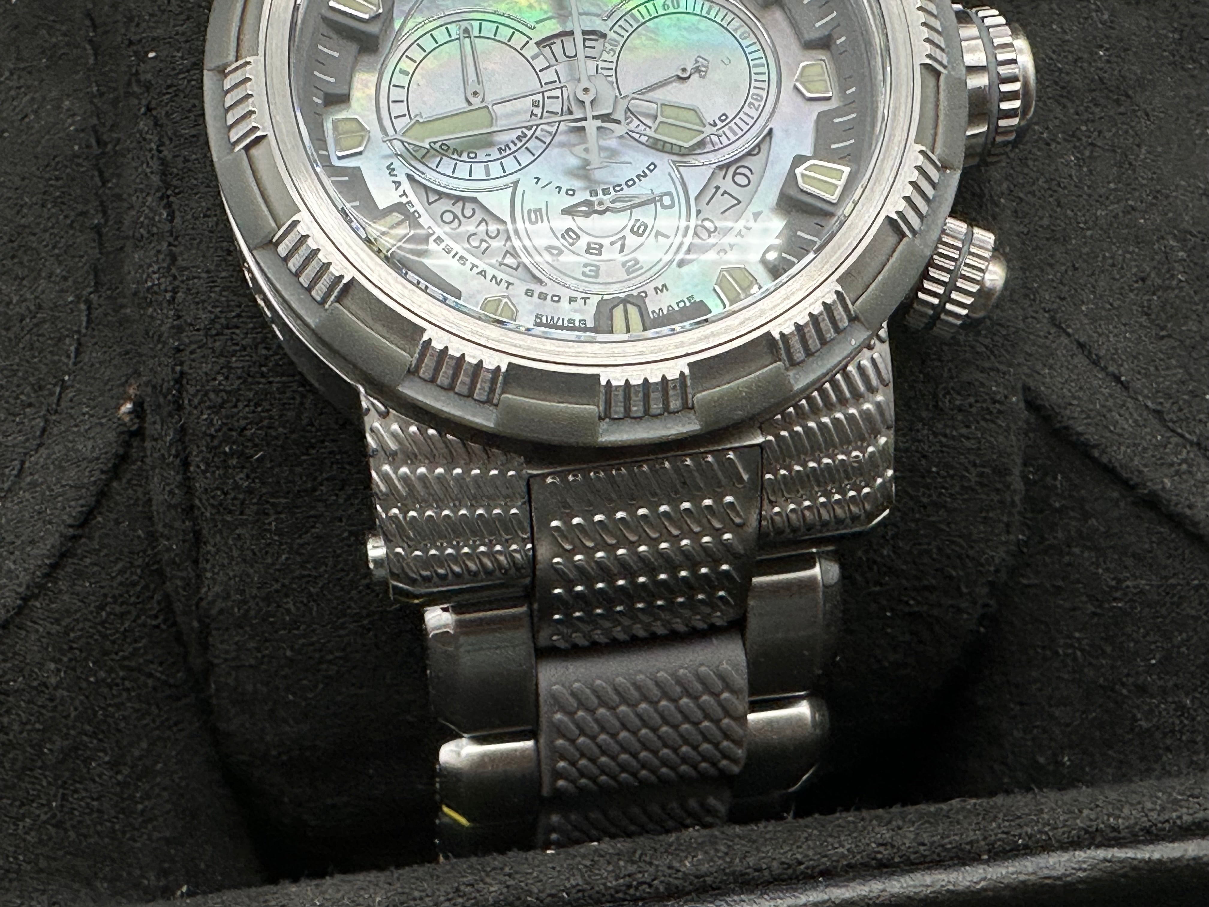Invicta watch with mother of pearl dial