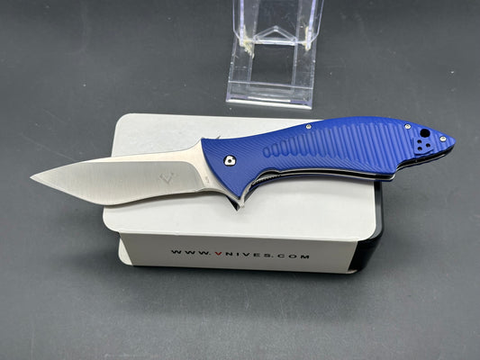 V Nives Jerry Hossom Deplorable AUS-8 Blade, Blue FRN Handles