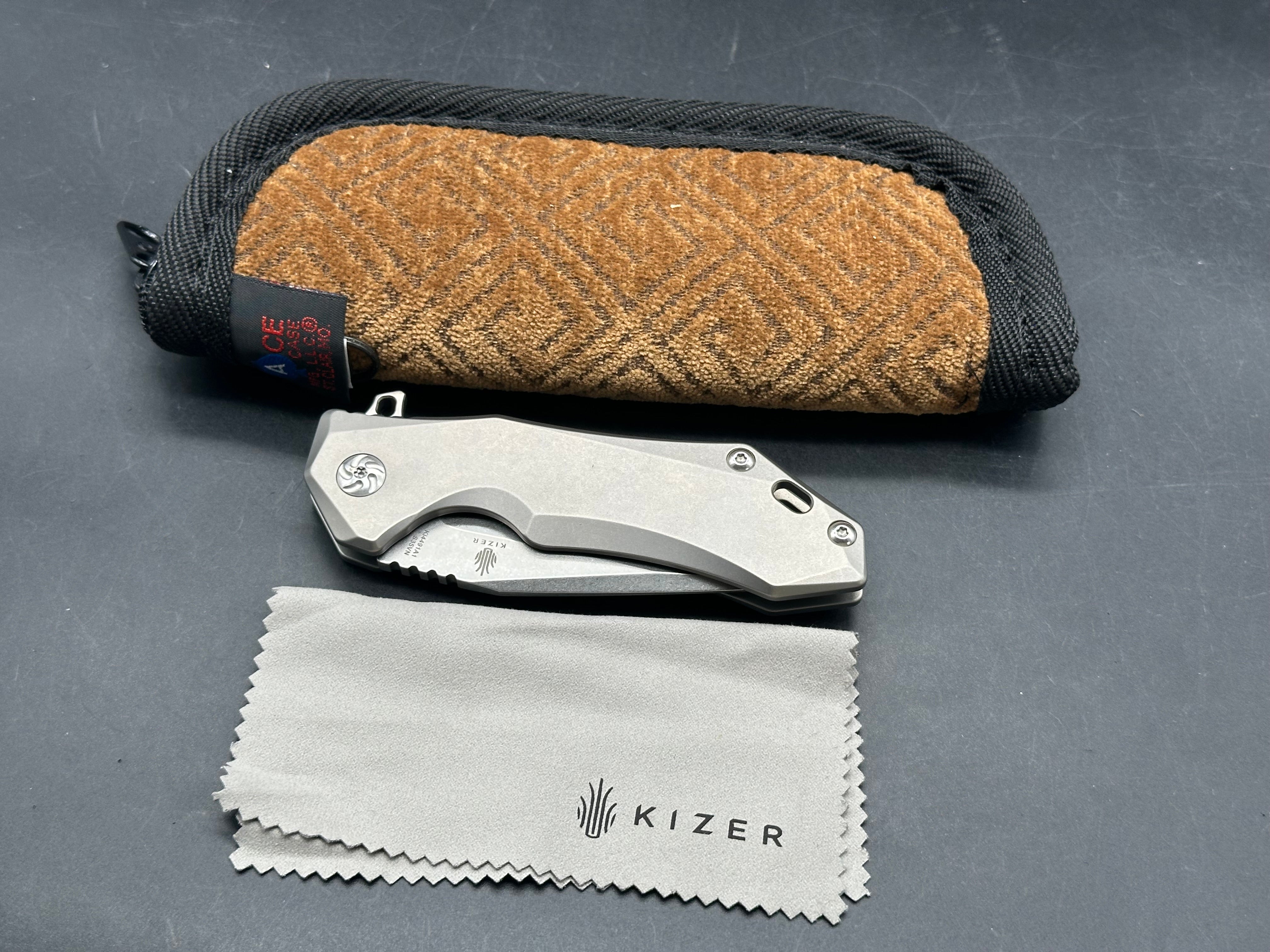 Kizer Uprising Titanium Handle, CPM-S35VN (3.625” SW CP) Blade