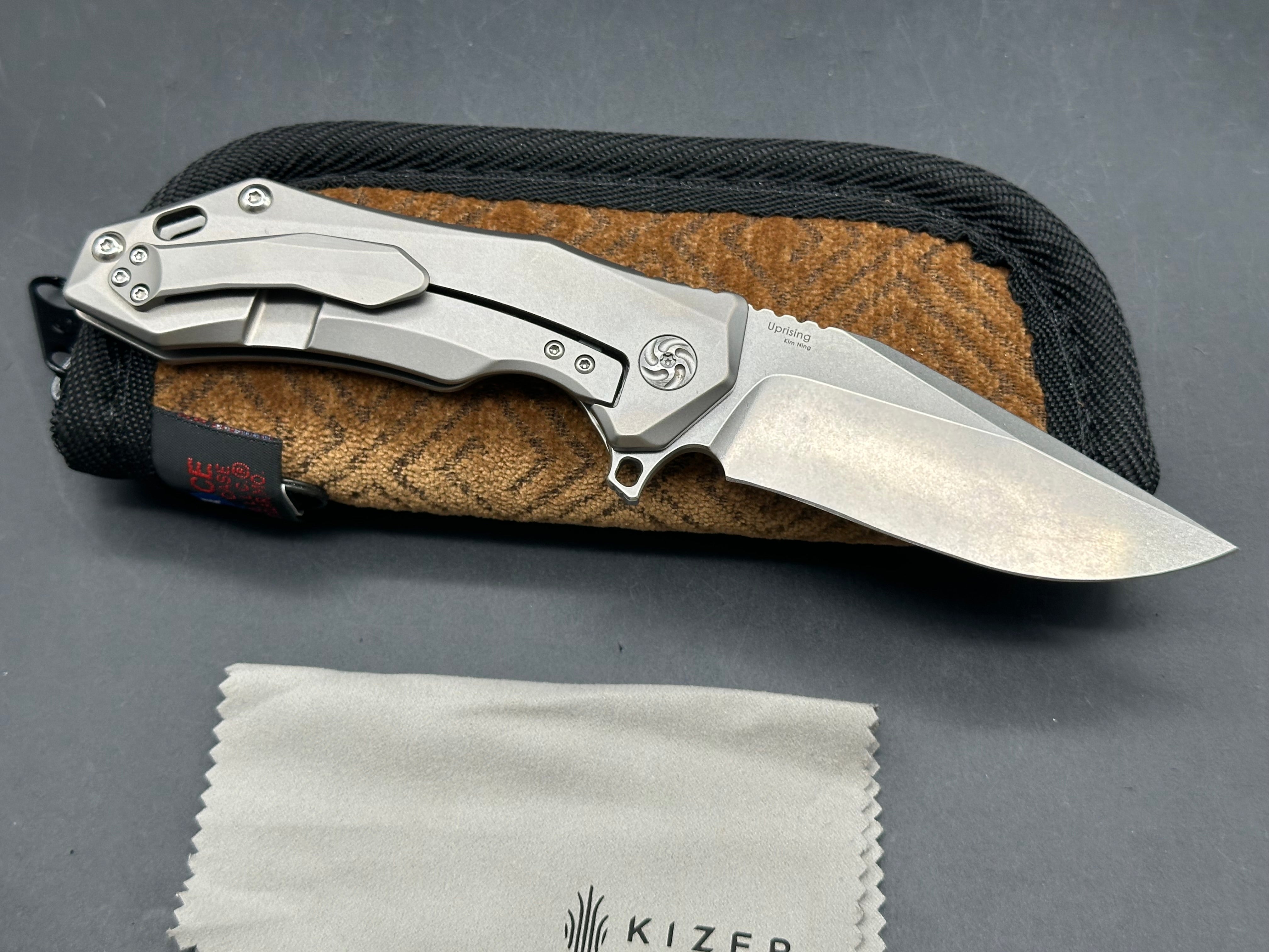 Kizer Uprising Titanium Handle, CPM-S35VN (3.625” SW CP) Blade