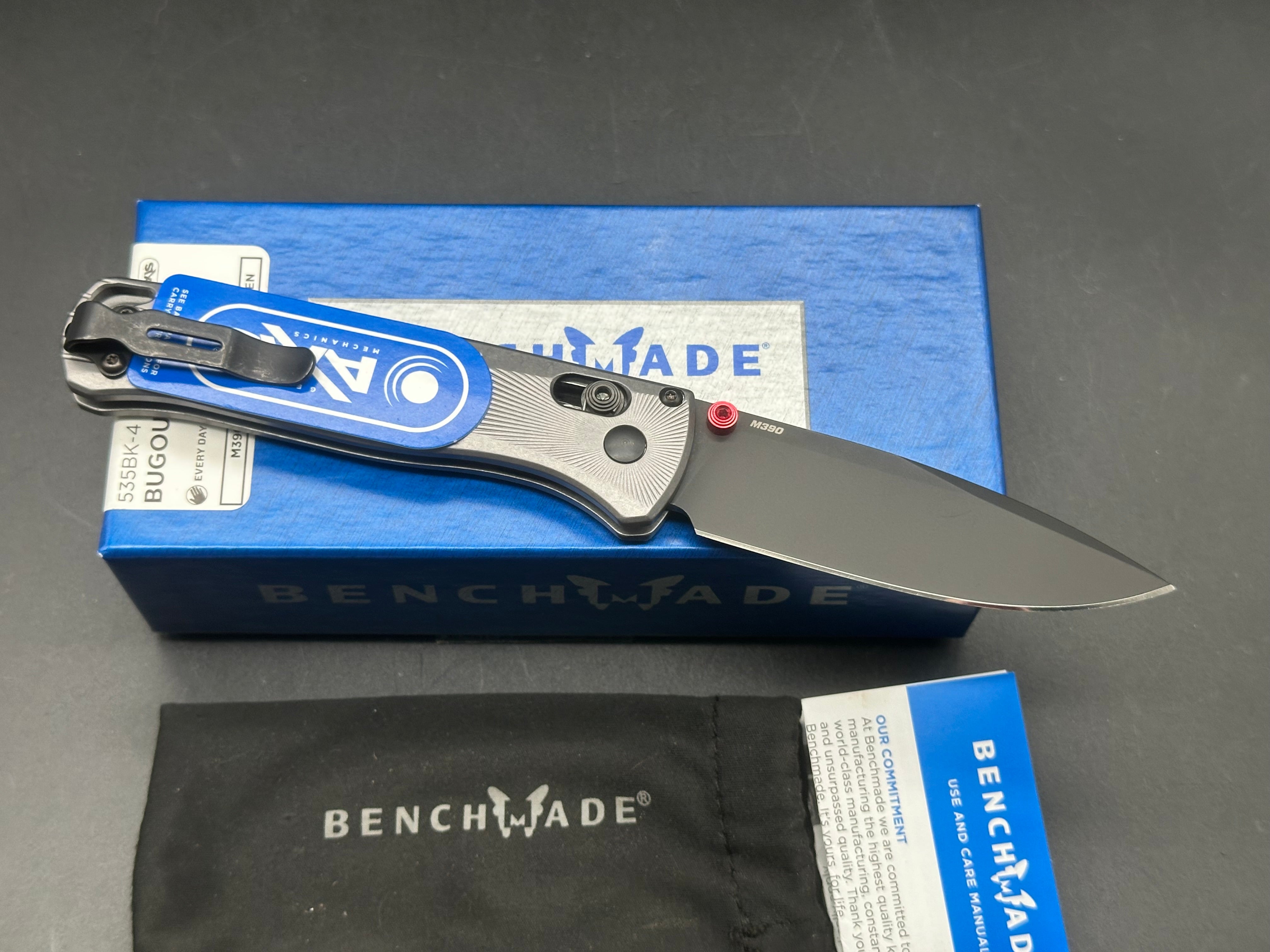 Benchmade Bugout in M390 and Aluminun milled scales