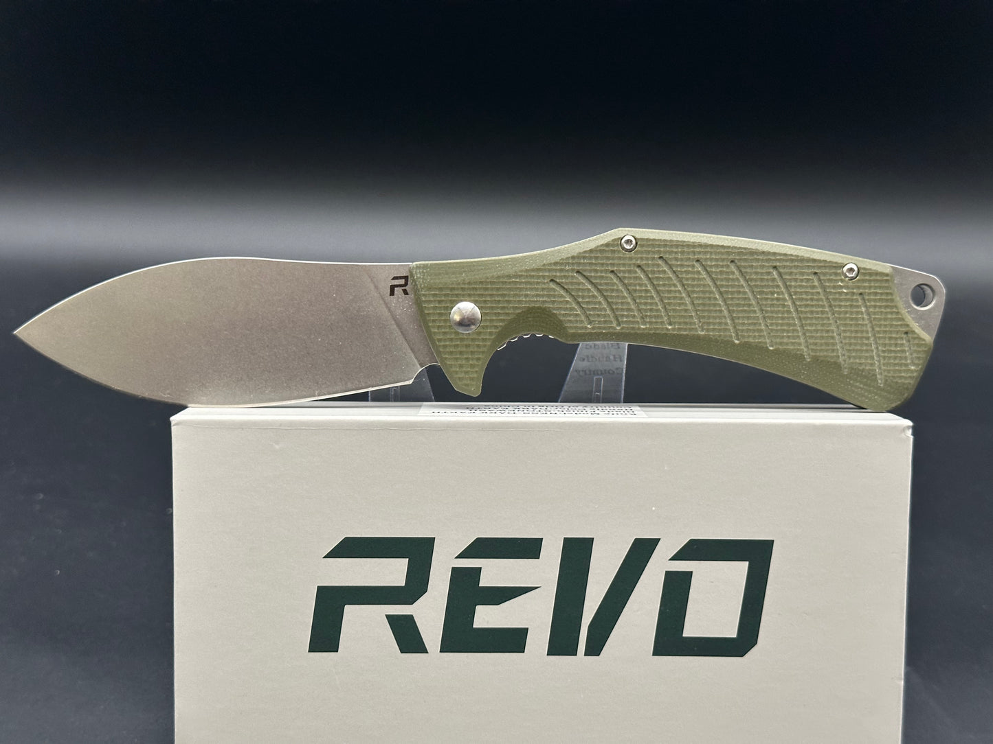 Revo Ness OD Green G10 scales w/D2 blade