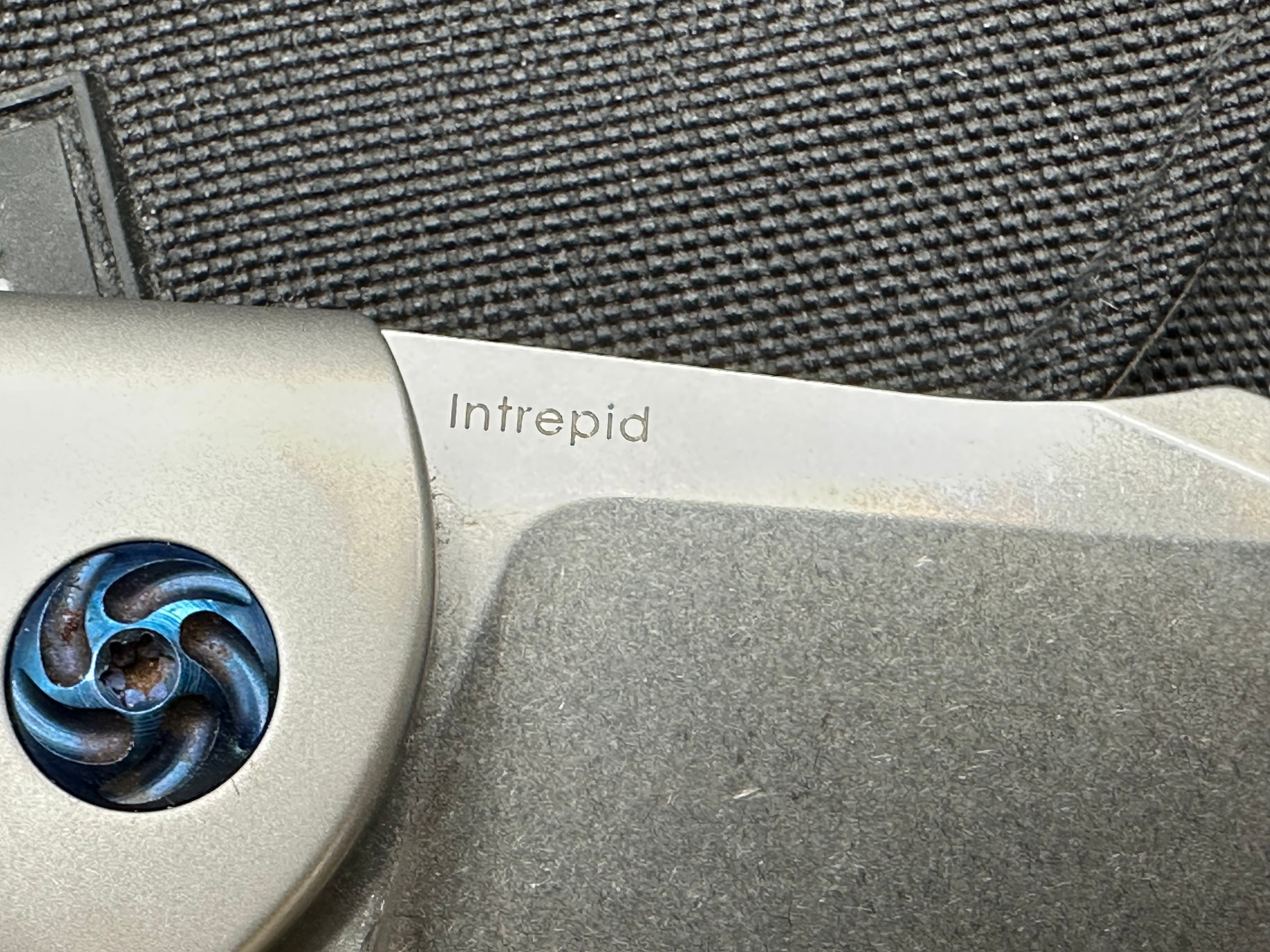Kizer Intrepid Titanium Handle, Blue Anodized Hardware, CPM-S35VN (3.625” SW CP) Blade