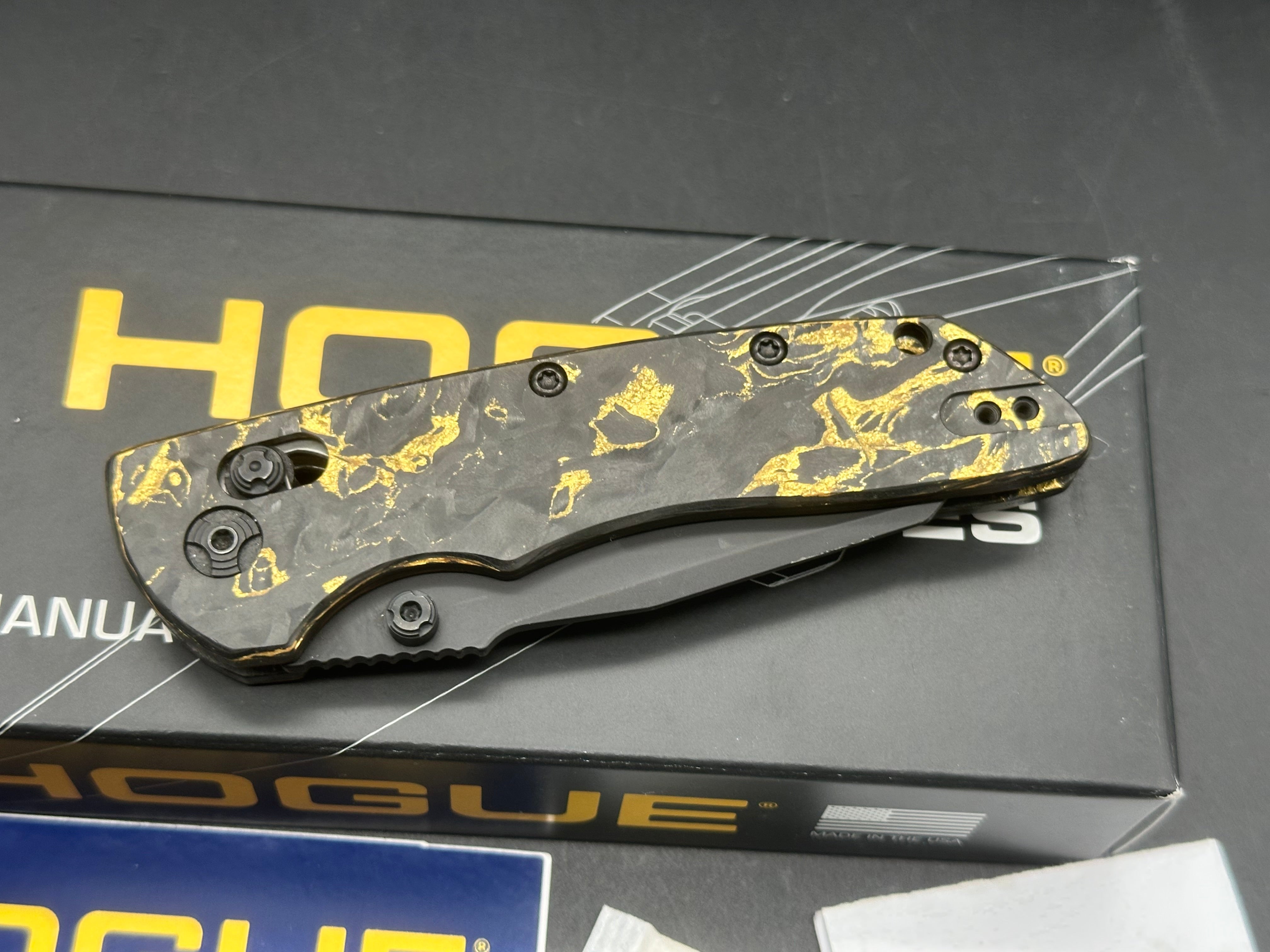 Hogue Deka SMKW exclusive in Magnacut with Gold Marble CF scales