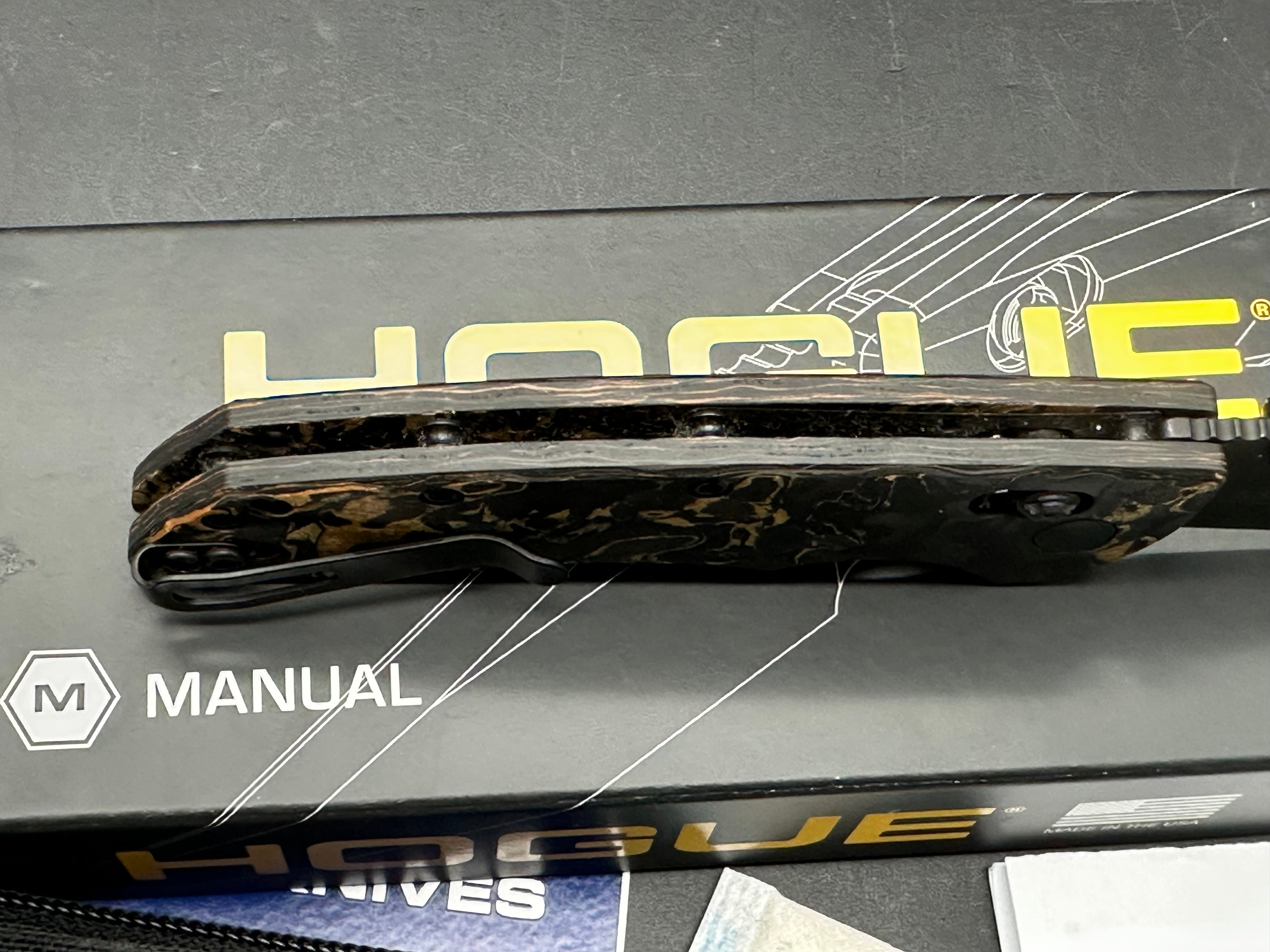 Hogue Deka SMKW exclusive in Magnacut with Gold Marble CF scales