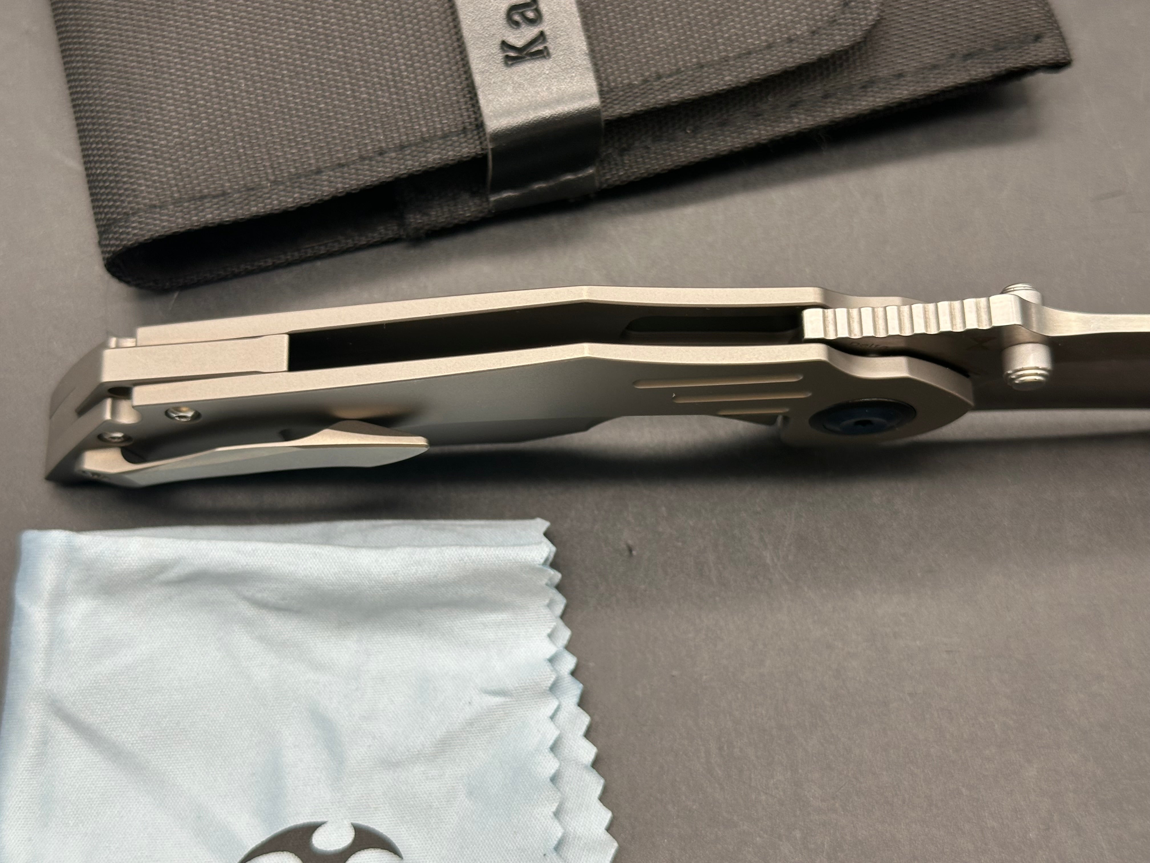 Kansept Delta Titanium Handle with Carbon Fiber Inlays, CPM-S35VN (3.50” Satin DP) Blade