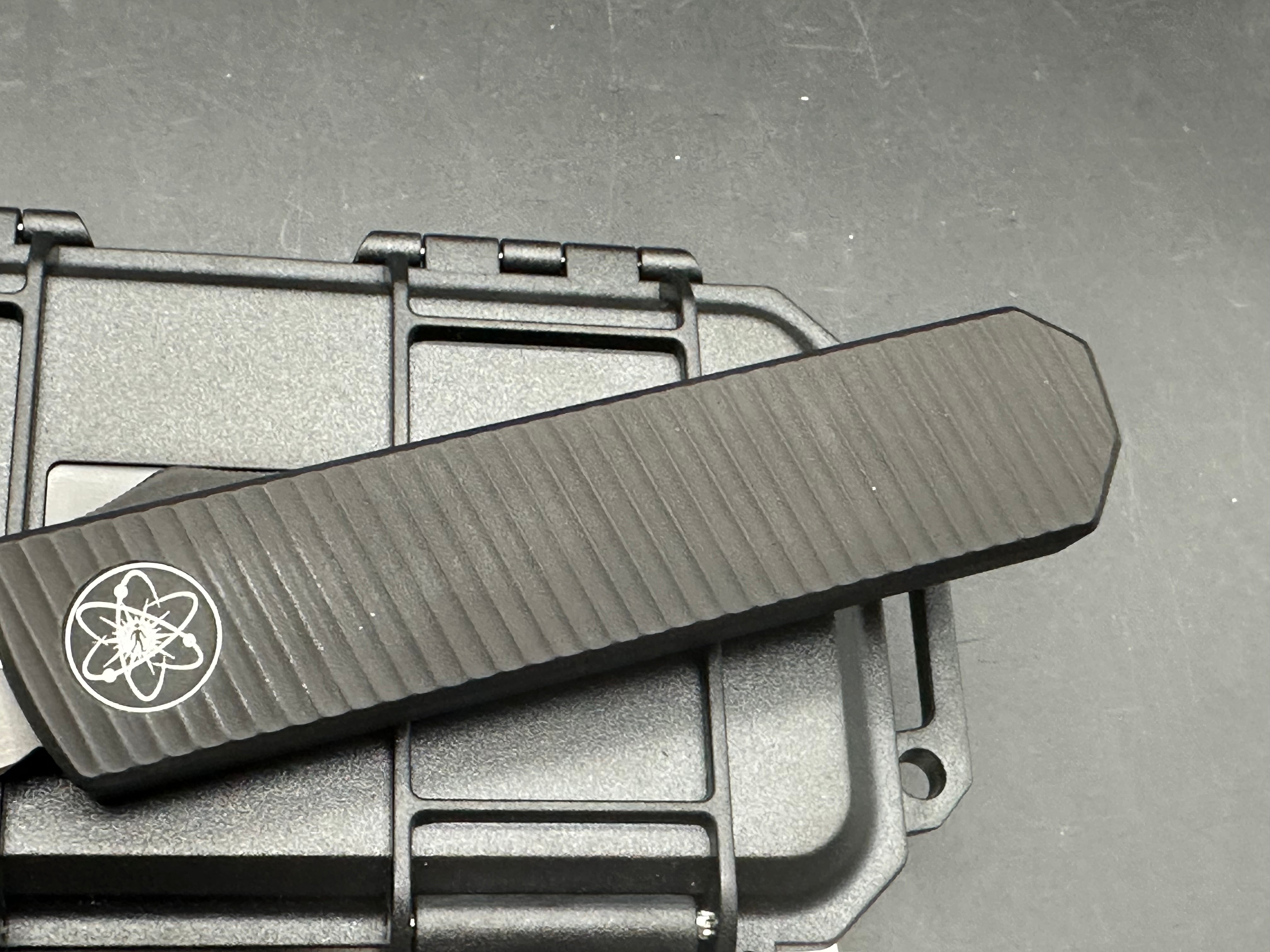 Emp EDC Pulse - black handle with a steel blade -two tone with stonewash and polished