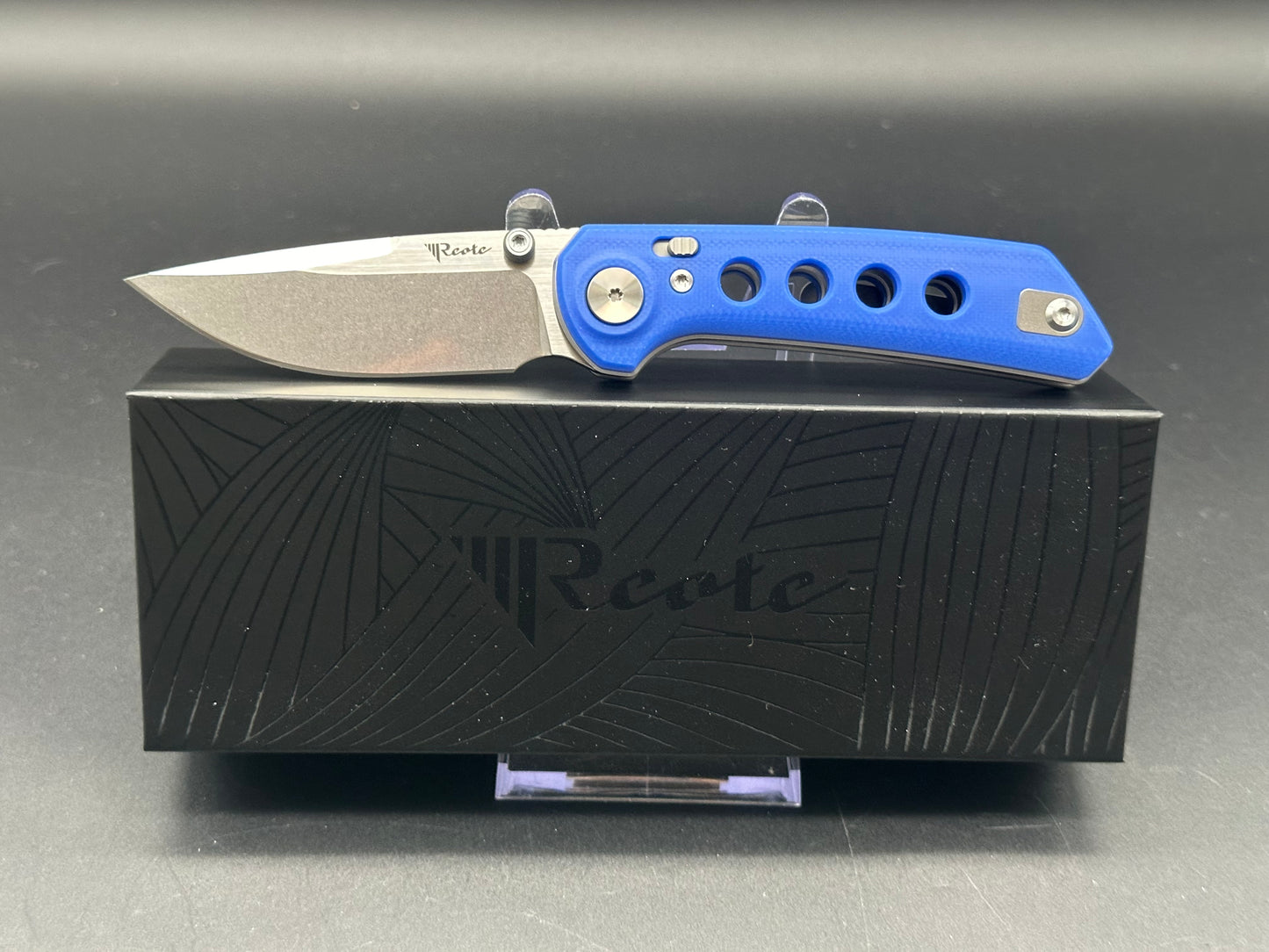 REATE PL-XT FOLDING KNIFE BLUE G10 HANDLE NITRO-V PLAIN EDGE STONEWASH FINISH