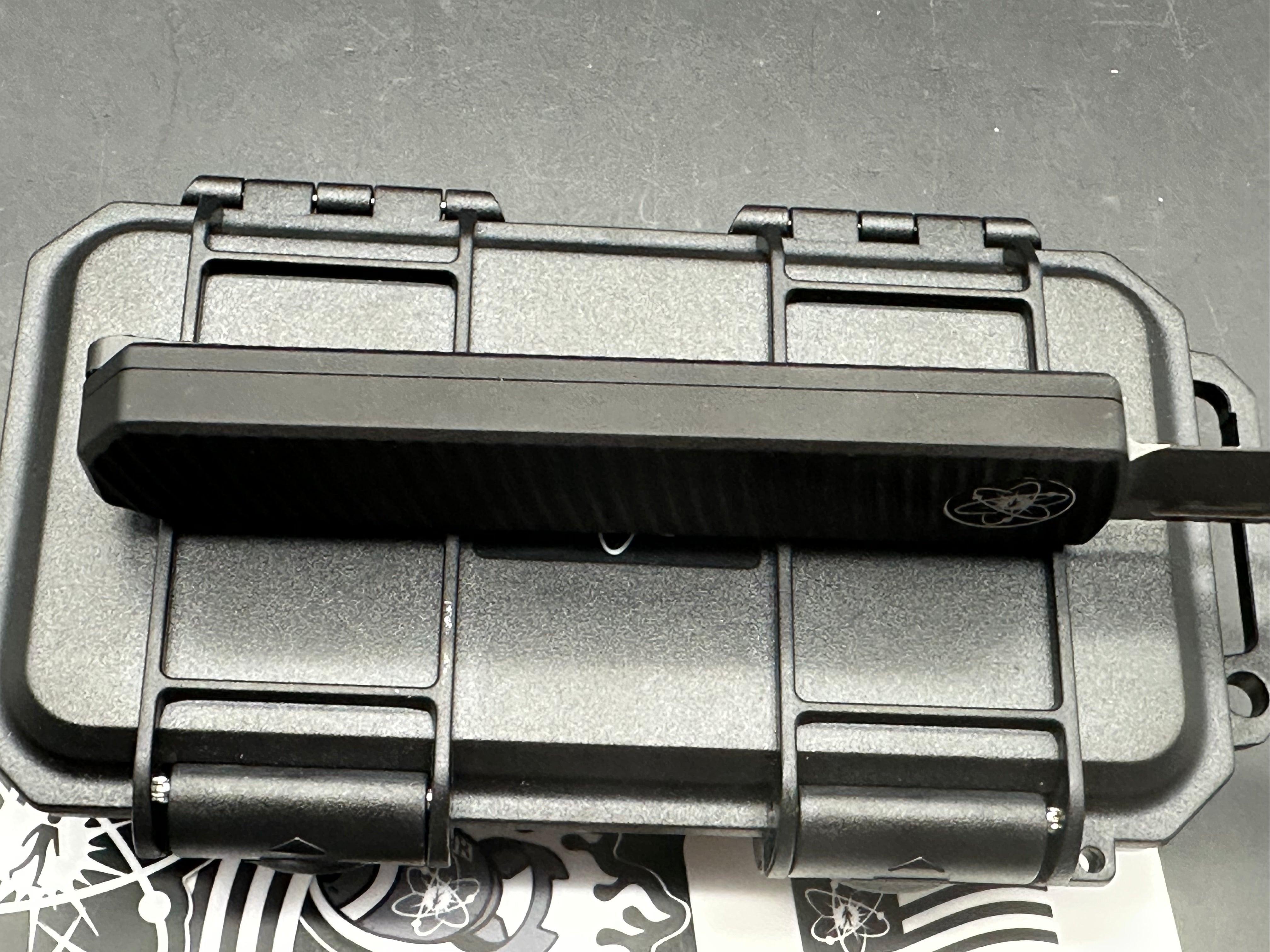 Emp EDC Pulse - black handle with a steel blade -two tone with stonewash and polished