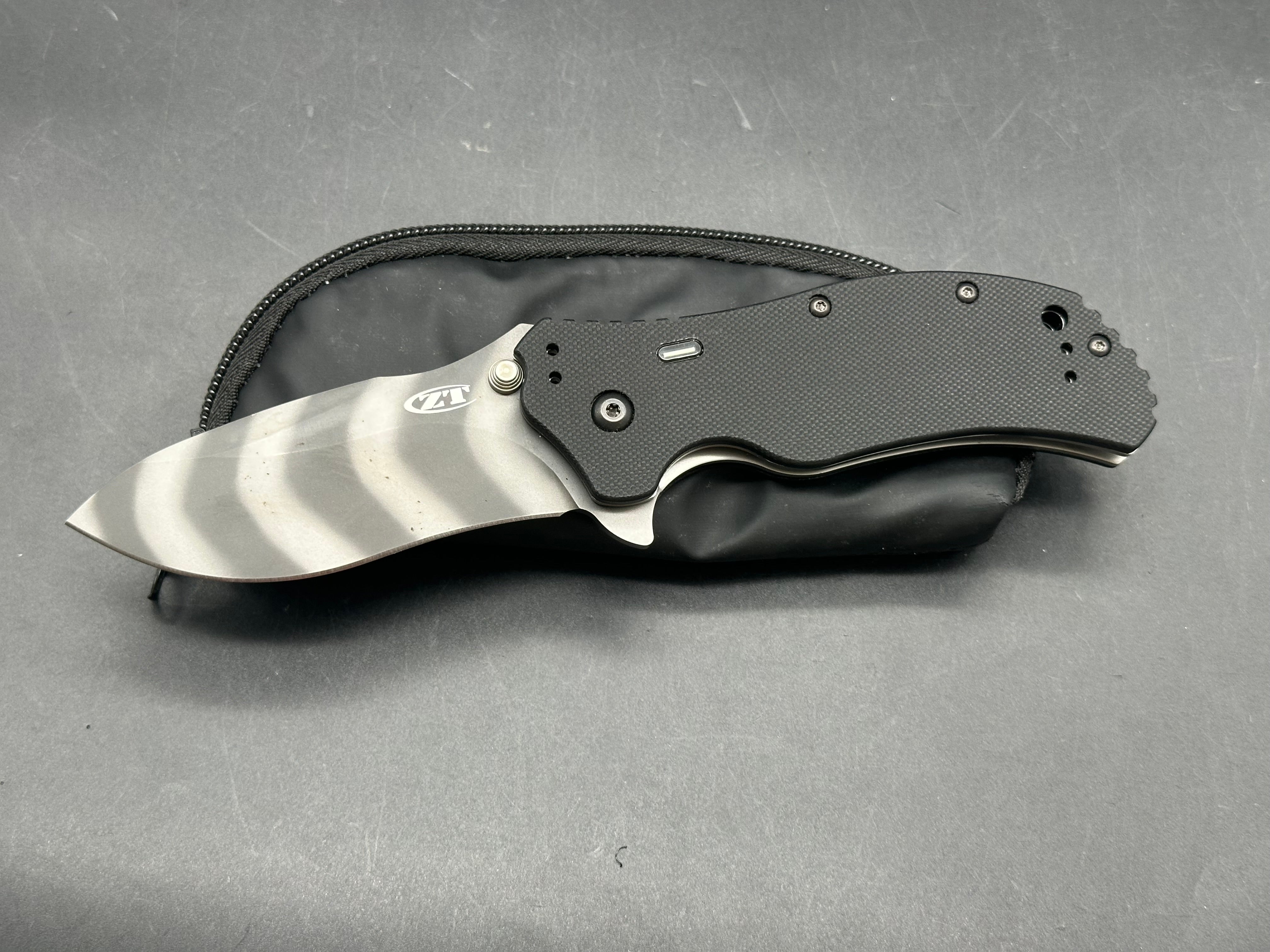 Zero Tolerance 0350TSTR Black G-10 Handle with Tritium Inlay, CPM-S30V Tiger Stripe (3.25” DP) Blade