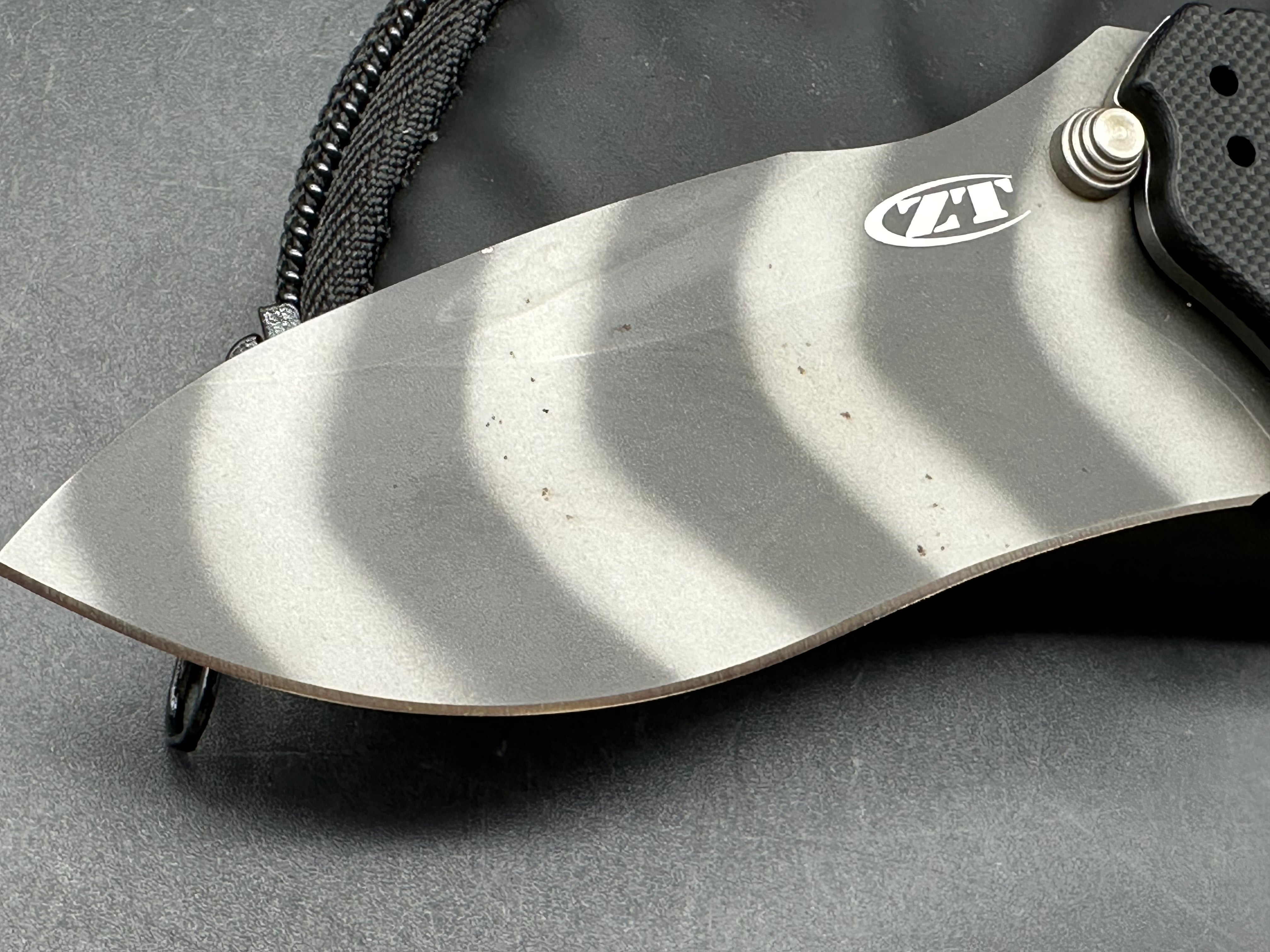 Zero Tolerance 0350TSTR Black G-10 Handle with Tritium Inlay, CPM-S30V Tiger Stripe (3.25” DP) Blade