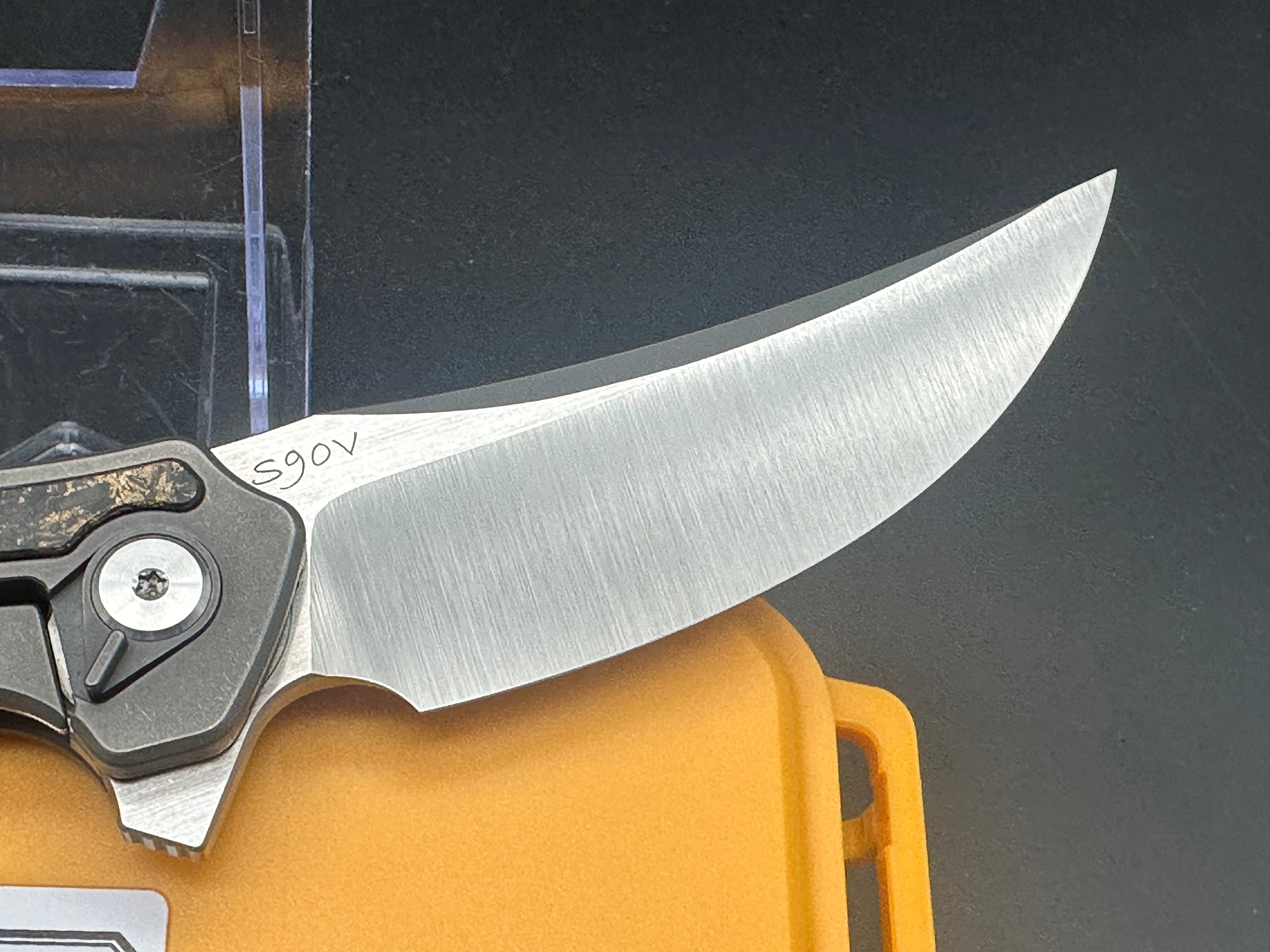 Stedemon PRKI Frame Lock Knife Black CF/Gray Titanium