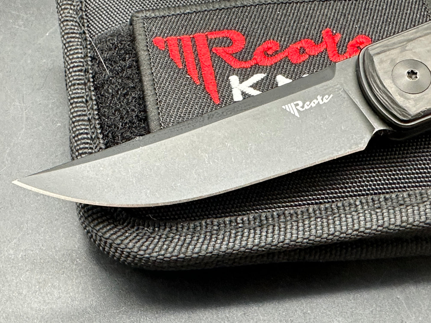 Reate Knives Bushido Liner Lock Knife Black Titanium CF (2.8" Black)