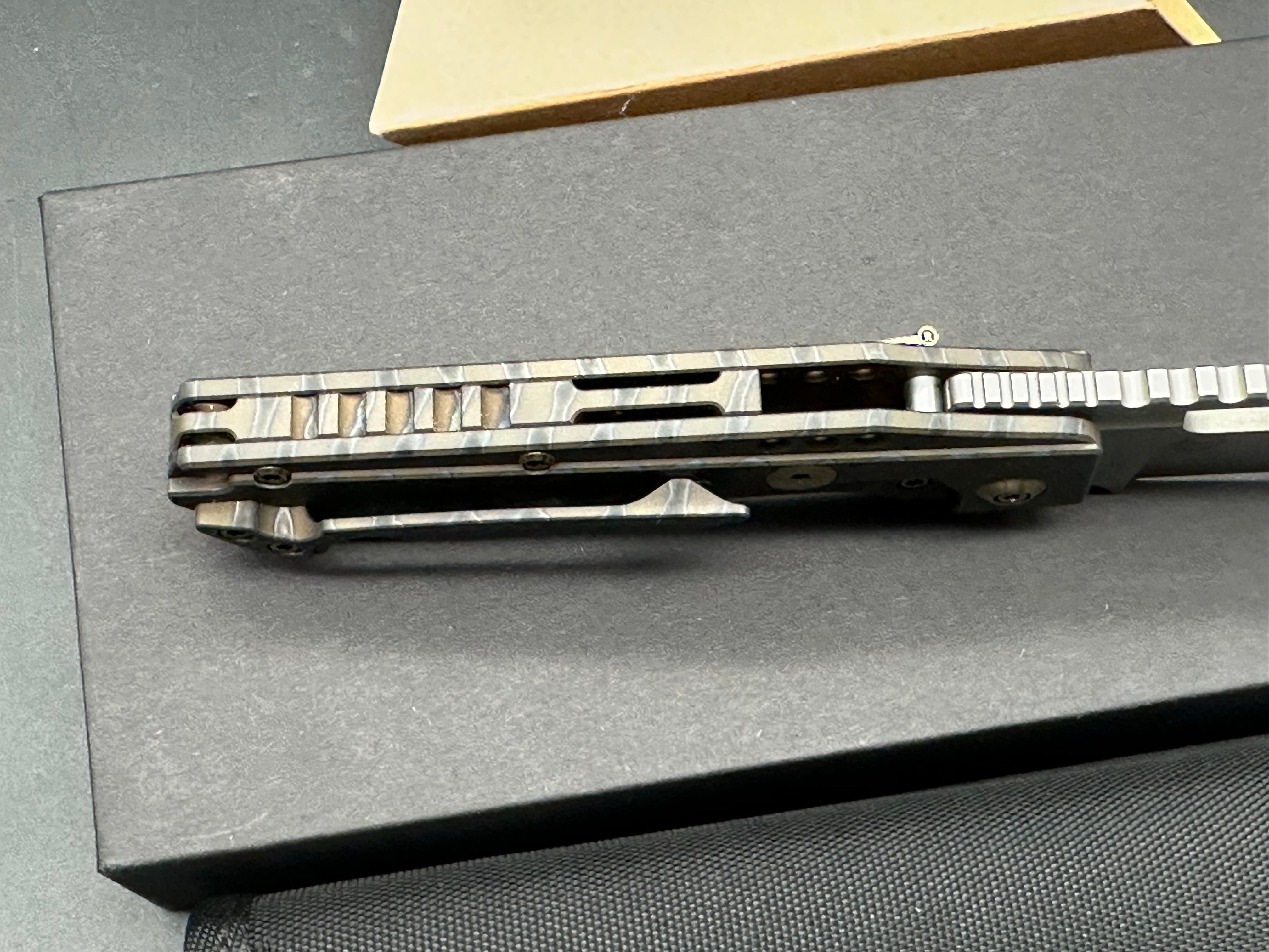 WE Knife Co. Roxi 3 Frame Lock Knife Tiger Stripe Titanium