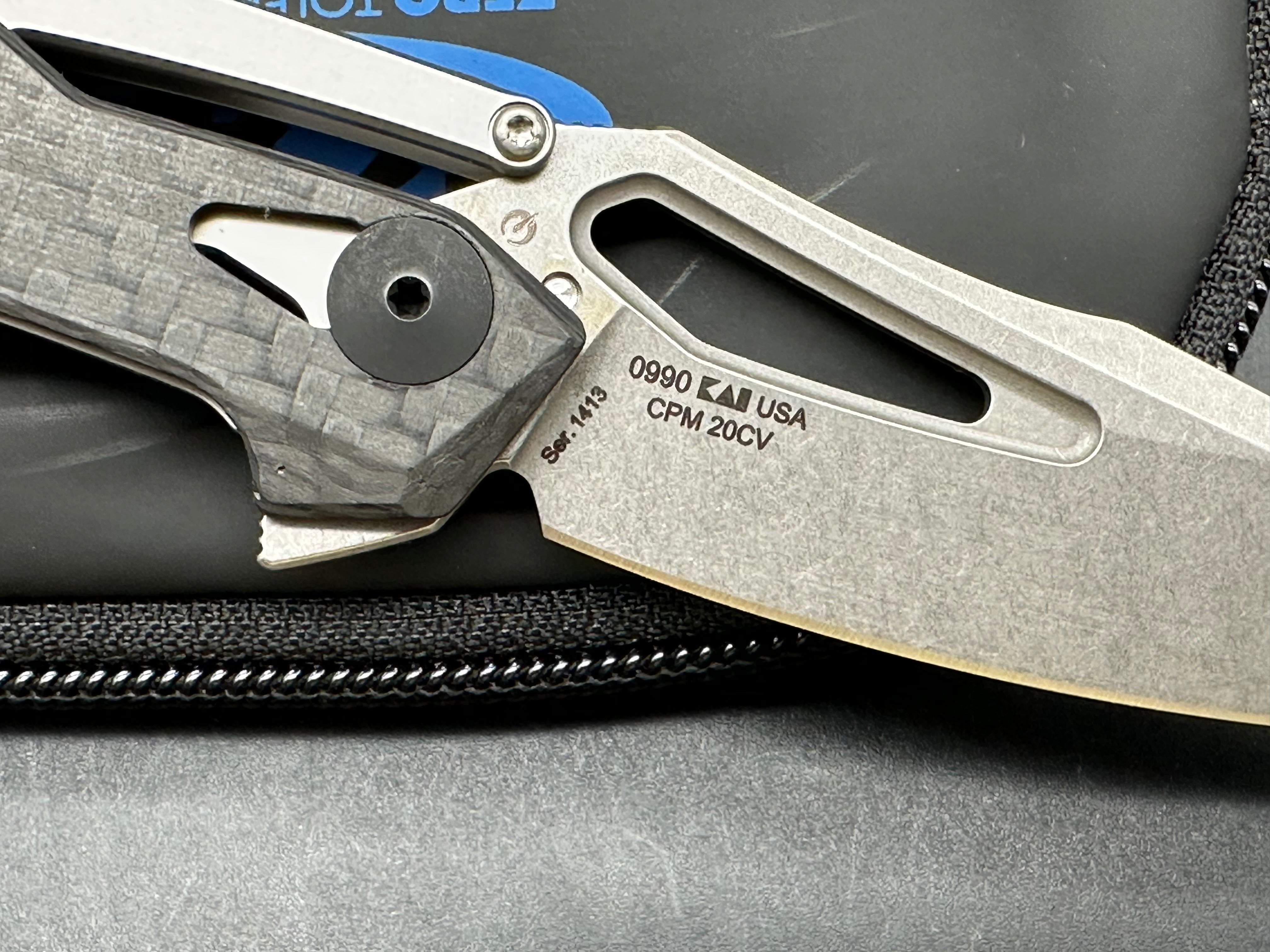 Zero Tolerance 0990 Carbon Fiber Handle, CPM-20CV Bead Blast (3.25” SP) Blade