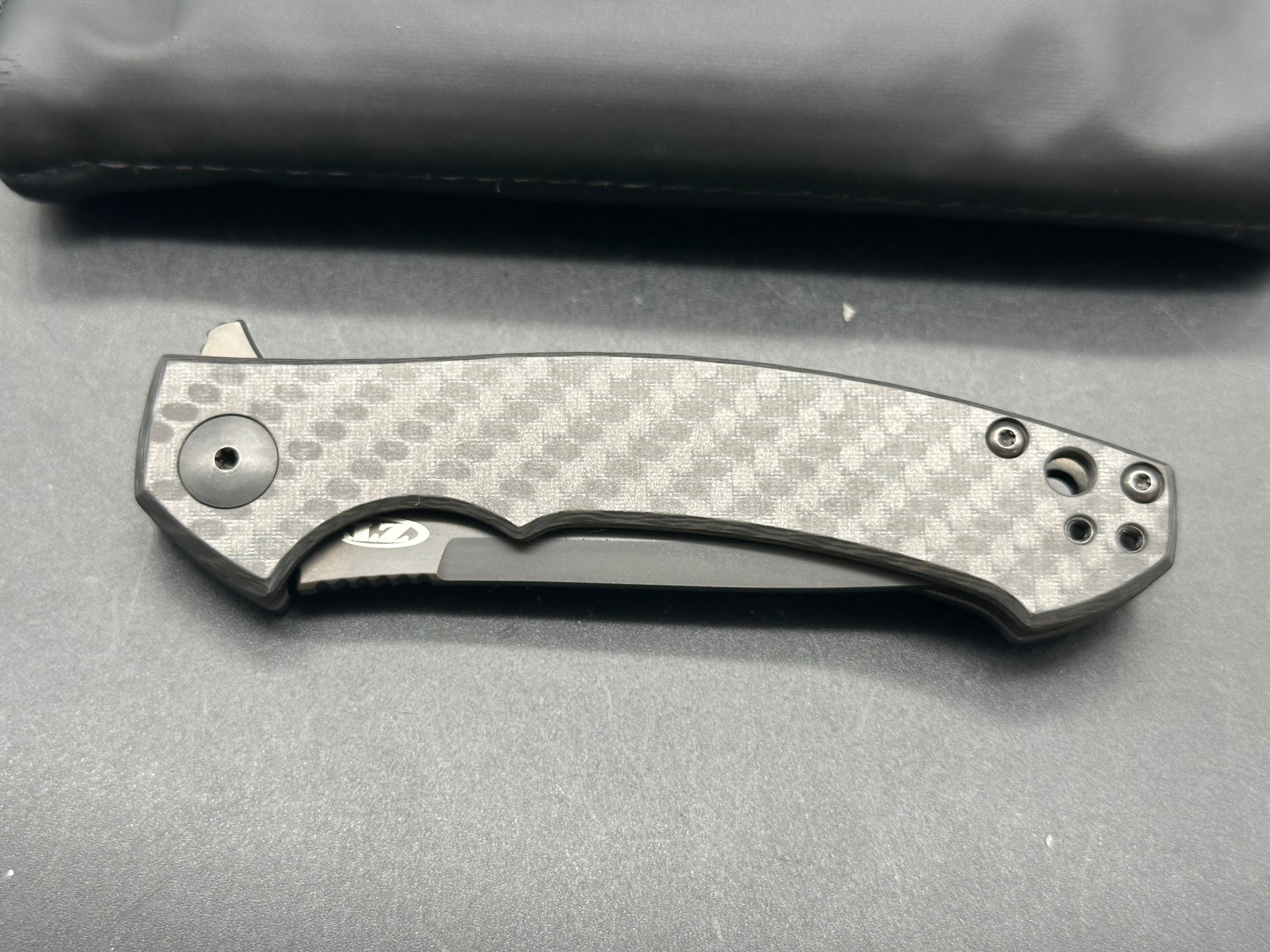 Zero Tolerance 0450CF Carbon Fiber/Titanium Handle, CPM-S35VN Black SW (3.25” DP) Blade
