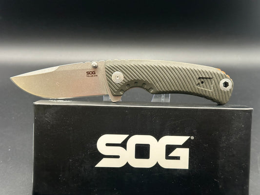 SOG Tellus ATK Assisted Frame Lock Knife OD Green