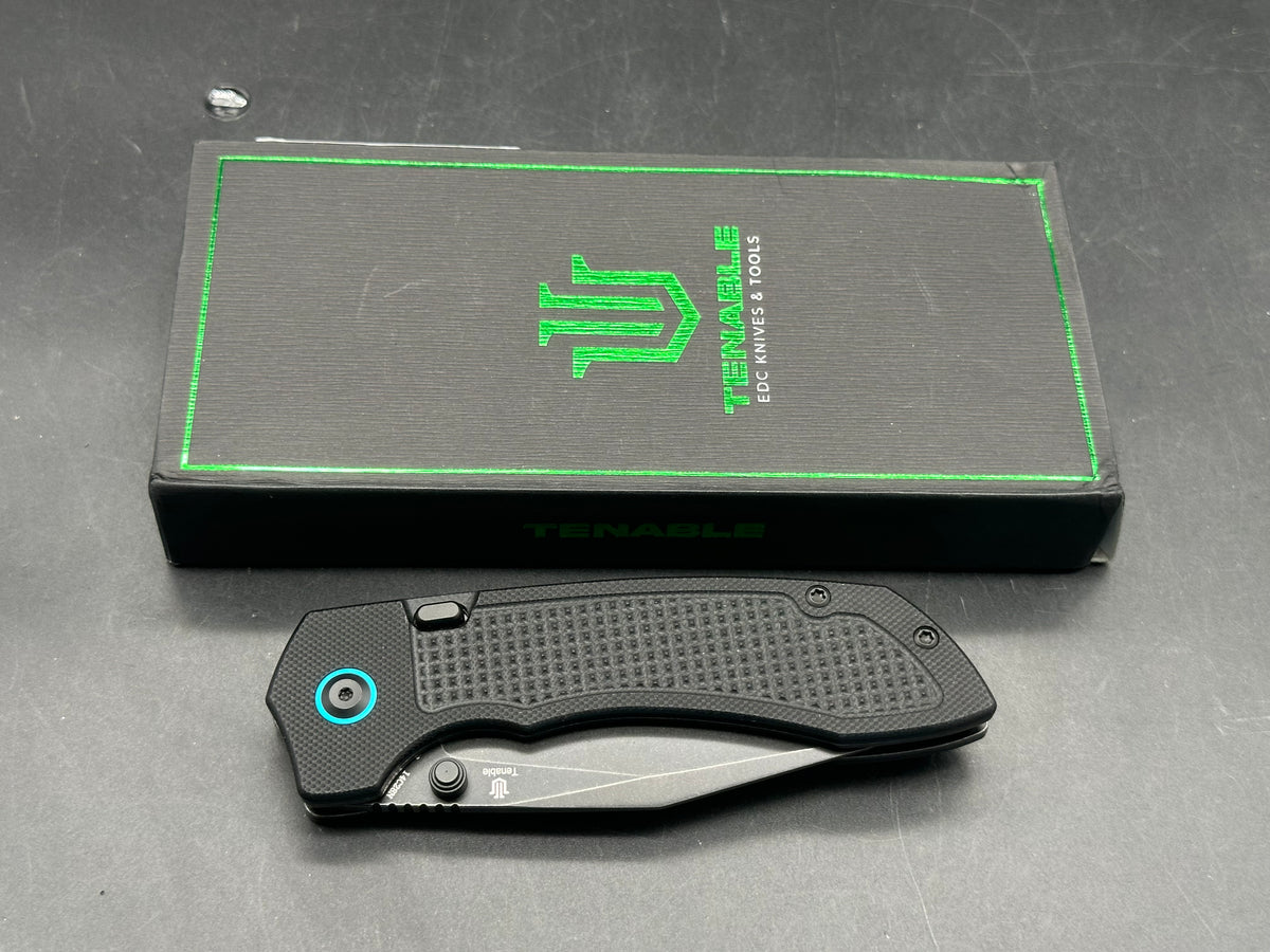 TENABLE ENTITY BLACK G10 HANDLE 14C28N DROP POINT PLAIN EDGE
