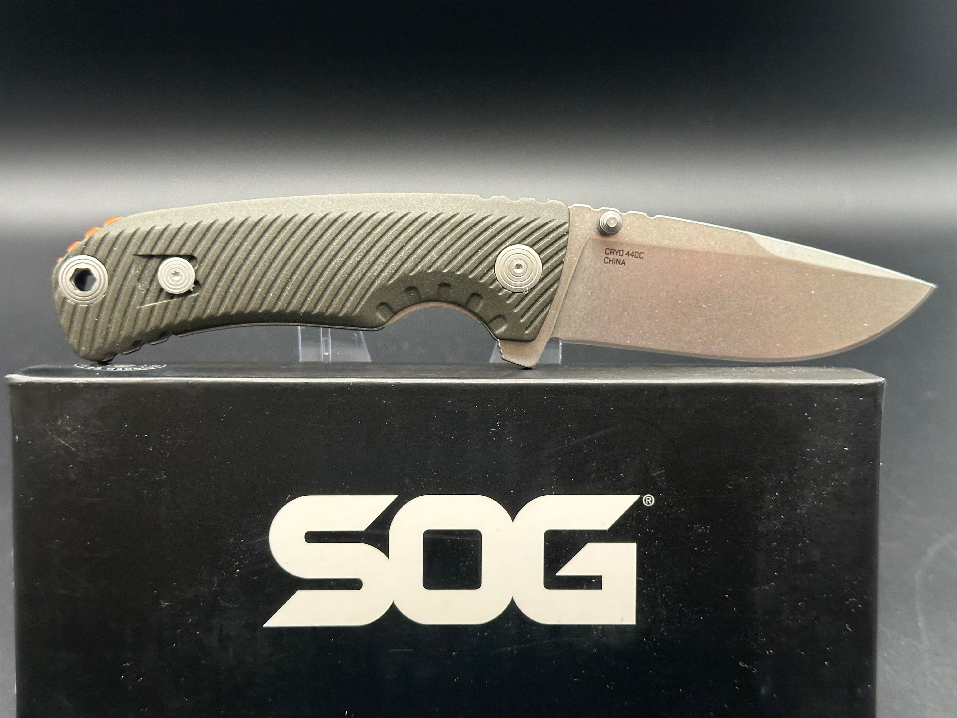 SOG Tellus ATK Assisted Frame Lock Knife OD Green