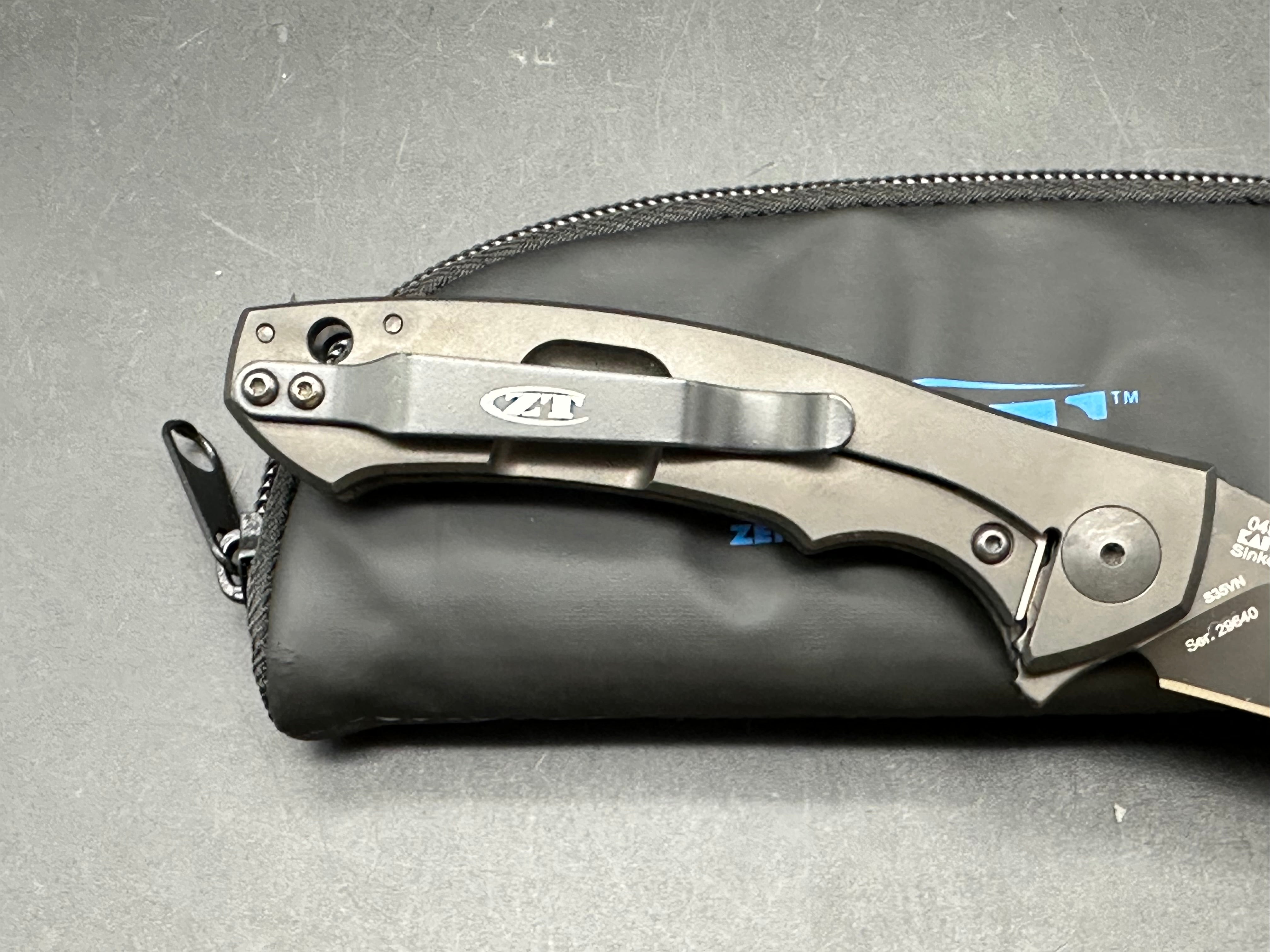 Zero Tolerance 0450CF Carbon Fiber/Titanium Handle, CPM-S35VN Black SW (3.25” DP) Blade