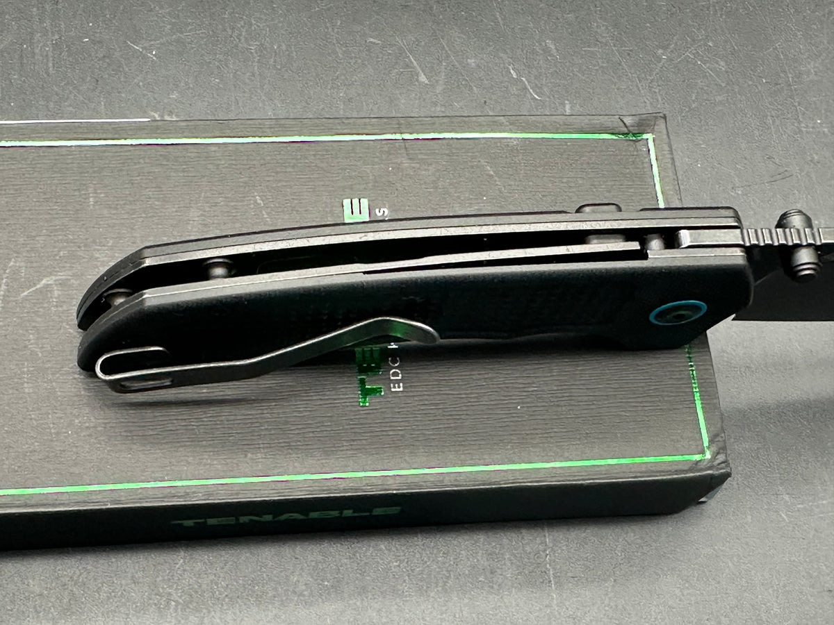 TENABLE ENTITY BLACK G10 HANDLE 14C28N DROP POINT PLAIN EDGE