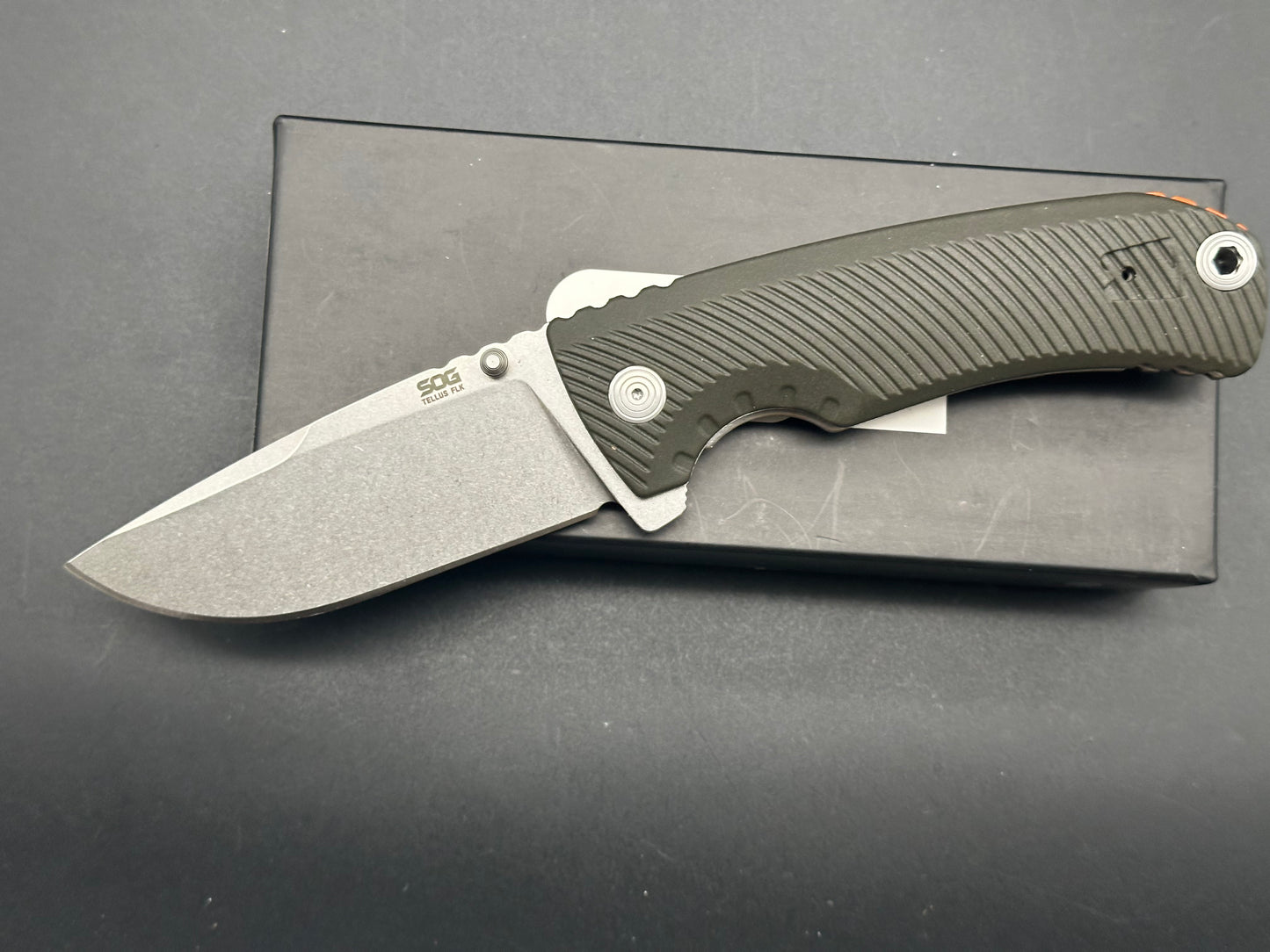 SOG Tellus Frame Lock Knife OD Green FRN (3.65" Stonewash Cryo 440)